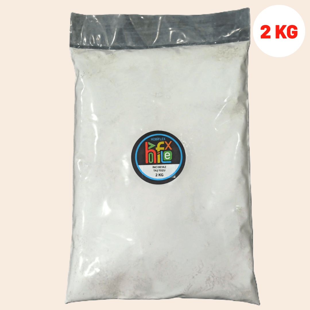 TAŞ TOZU HOBİ HARCI SERAMİK TOZU HEYKEL MUMLUK SAKSI YAPIMI ULTRA SERT MUKAVEMET İNCİ BEYAZI 5 KG