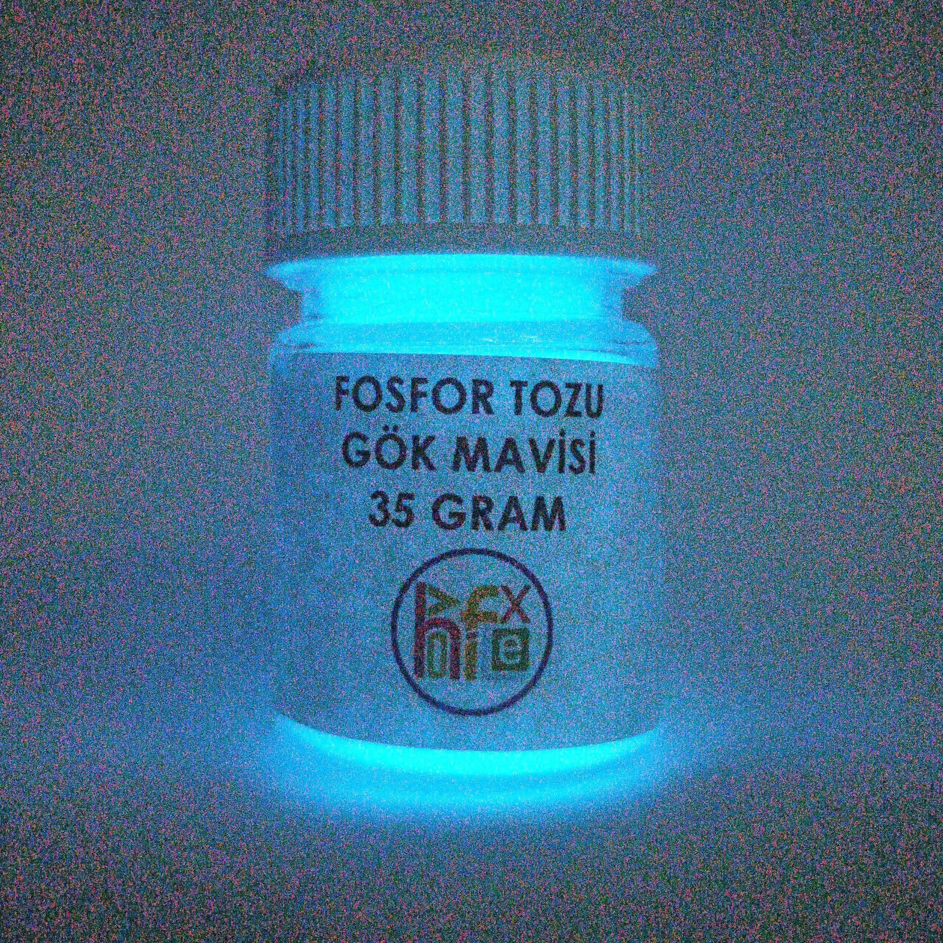 FOSFOR TOZU GÖK MAVİSİ KARANLIKTA PARLAYAN EPOKSİ REÇİNE VE SANATSAL FOSFOR 35 GR