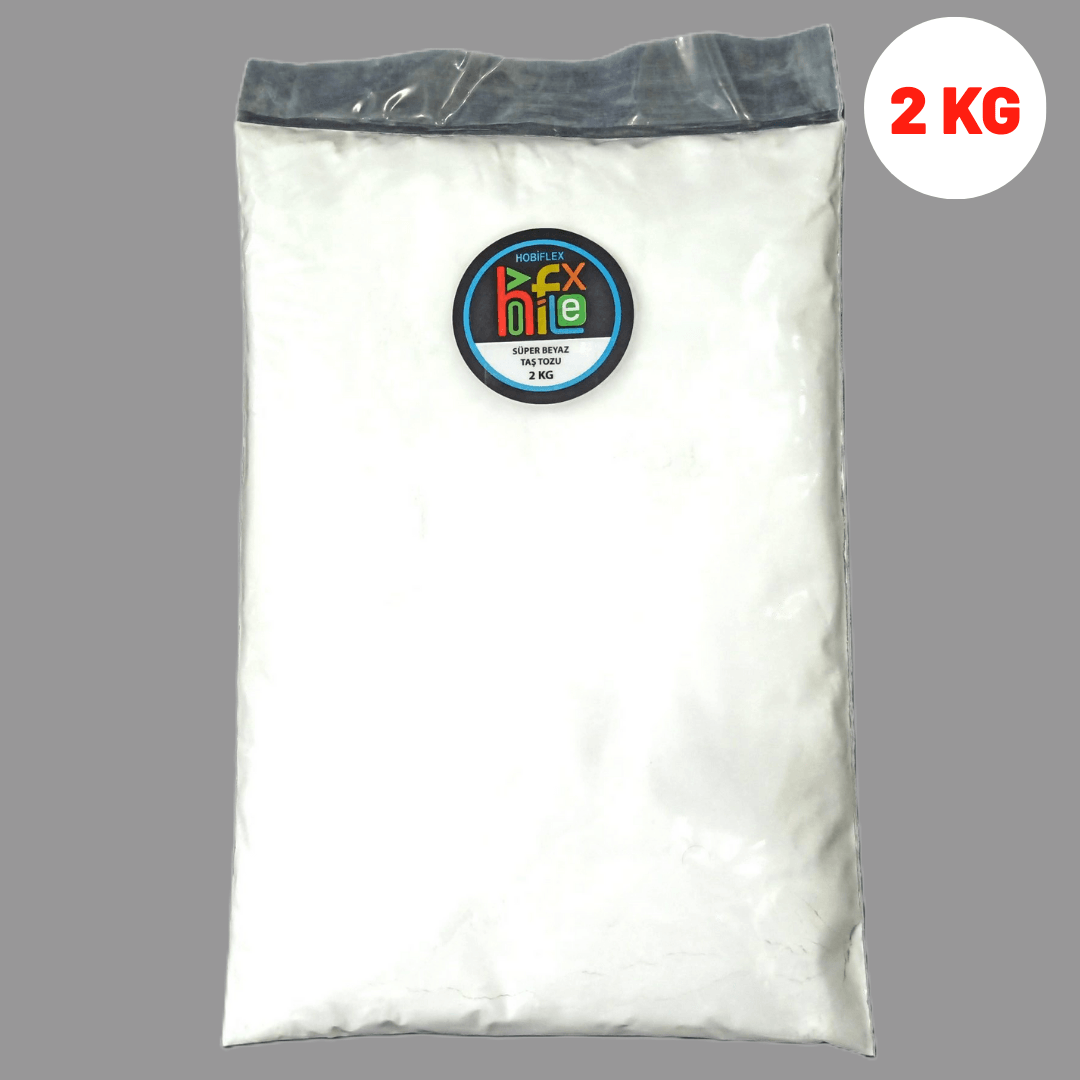 TAŞ TOZU HOBİ HARCI SERAMİK TOZU HEYKEL MUMLUK BETON SAKSI YAPIMI EKSTRA HIZLI SÜPER BEYAZ 2 KG