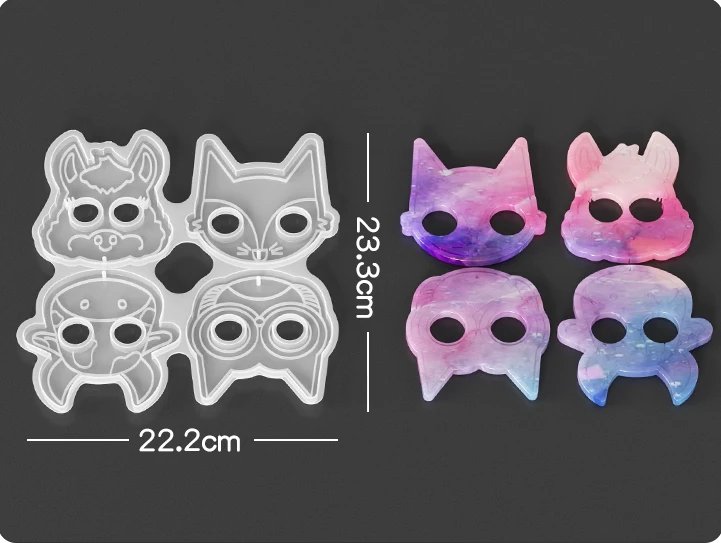 EPOKSİ REÇİNE SİLİKON KALIP İTHAL HAYVAN YÜZ FİGÜRLERİ ANAHTARLIK OBJE SİLİKON KALIP HB10021-0078