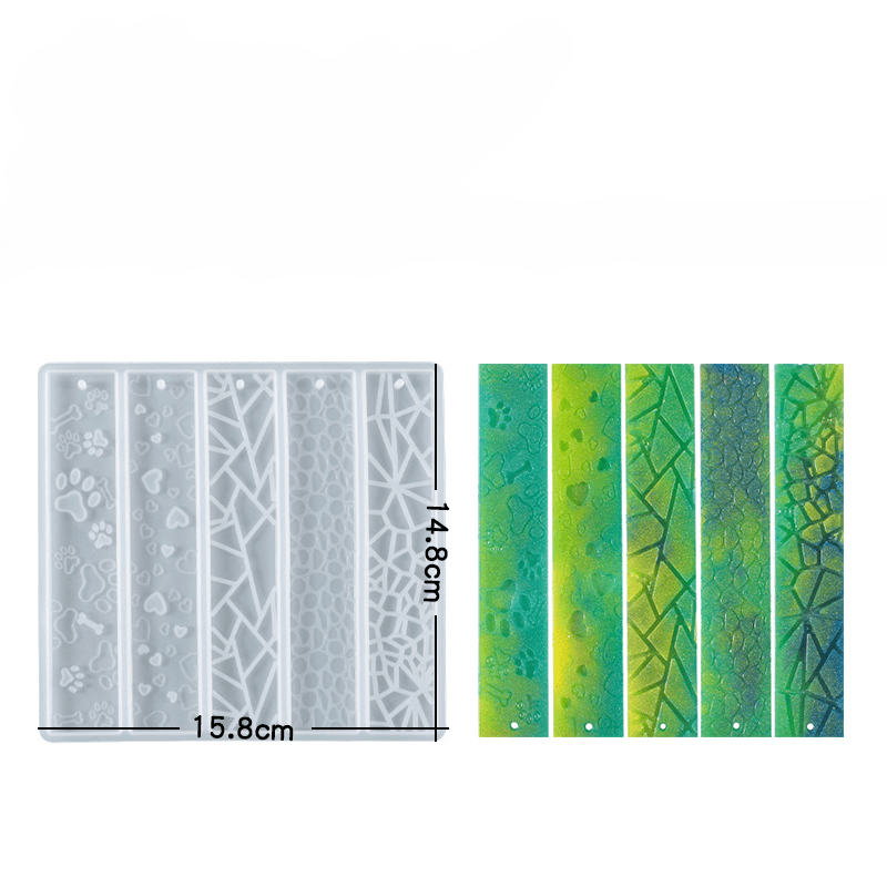 EPOKSİ REÇİNE SİLİKON KALIP İTHAL KALPLİ PATİLİ KİTAP AYRACI BEŞLİ SİLİKON KALIP HB60215-0020