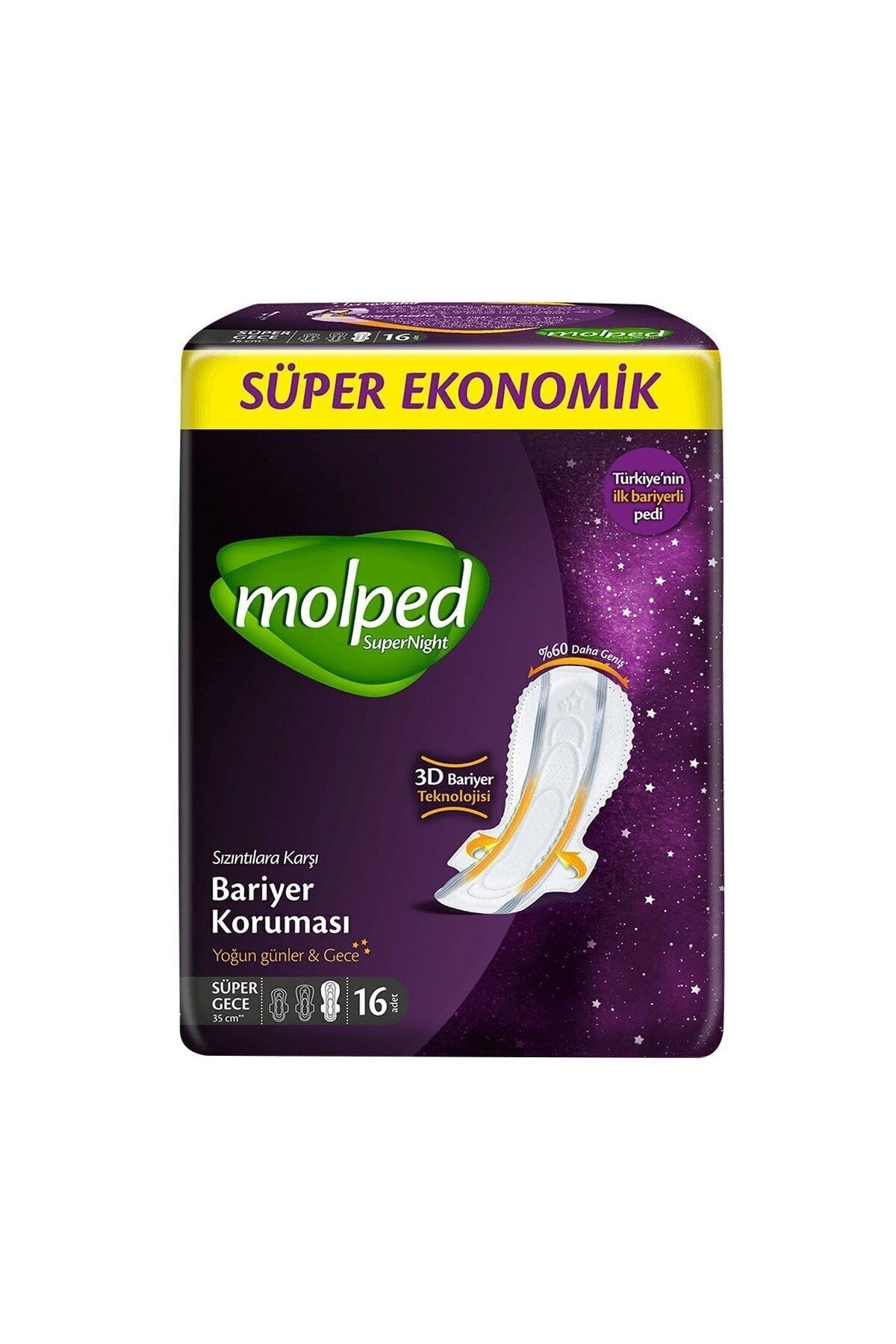 Supernight Hijyenik Kadın Pedi Süper Gece Süper Ekonomik 16 Adet