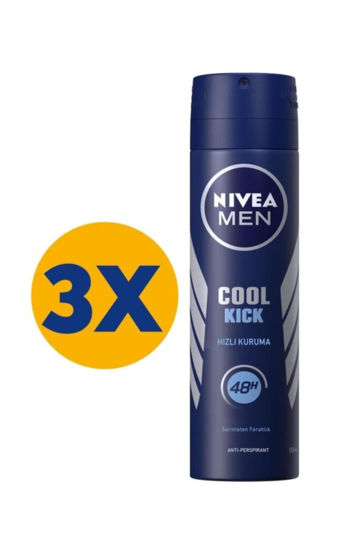 Cool Kıck Sprey Deodorant 150ml Erkek 3'lü Paket