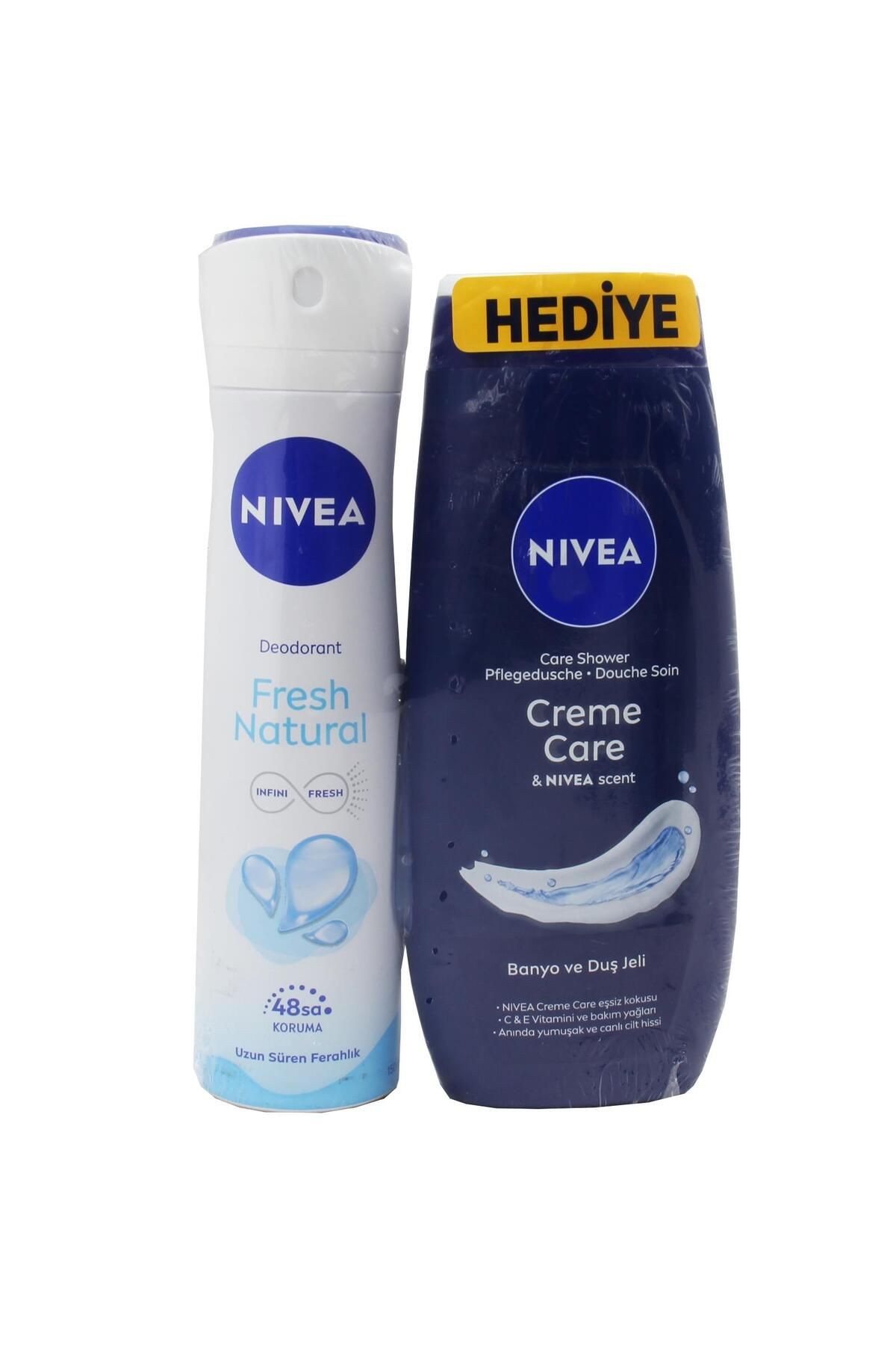 Fresh Natural Kadın Deodorant Sprey 150 ml Creme Care Duş Jeli 250 ml