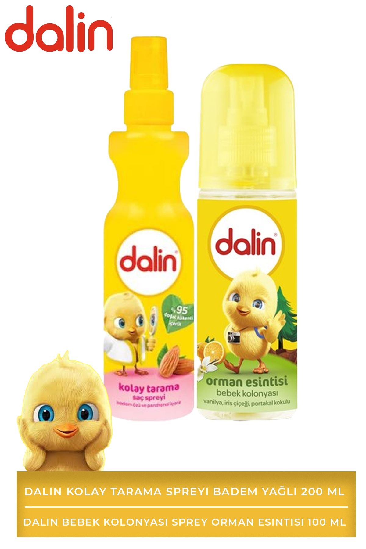 Kolay Tarama Spreyi Badem Yağlı 200 ml Bebek Kolonyası Sprey Orman Esintisi 100 ml