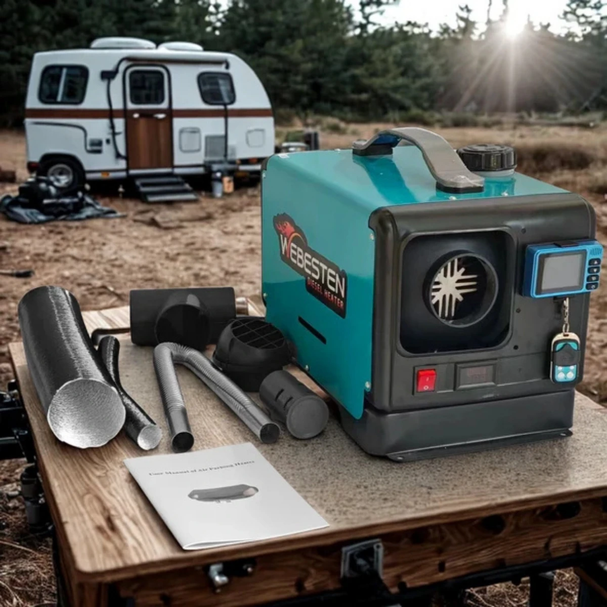 Webesten Kendinden Akülü (12V-24V-220V) 5Kw Portatif Dizel Isıtıcı