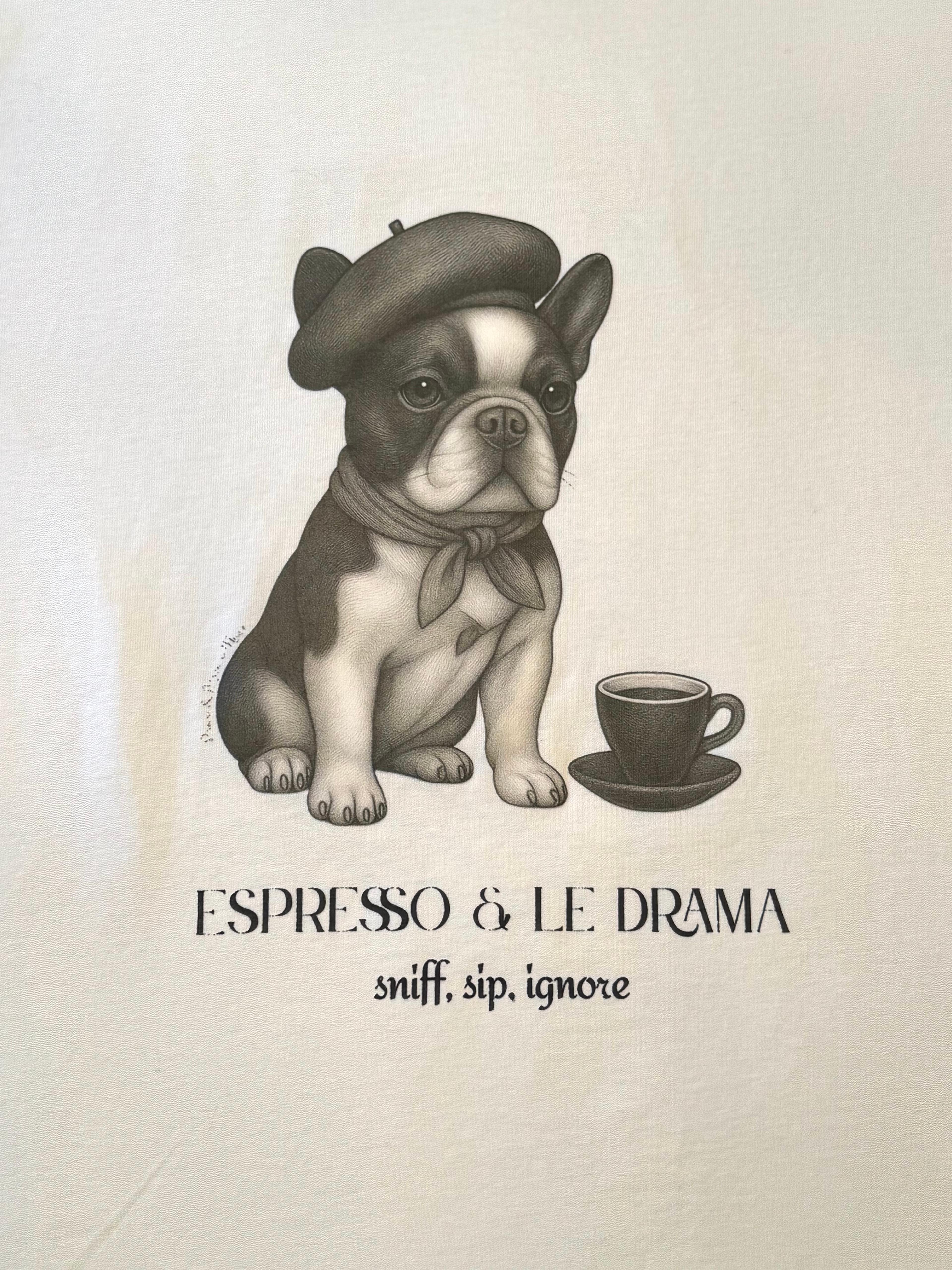  %100 Koton Baskılı T-Shırt - Espresso & Le Drama
