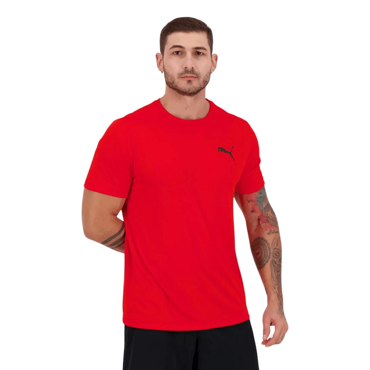 Puma Active Small Logo Tee Erkek Kırmızı Spor Tişört