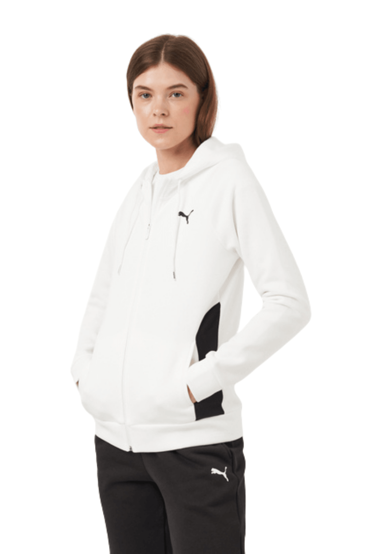 Puma Classic Hooded Tracksuit Kadın Beyaz Eşofman Takımı