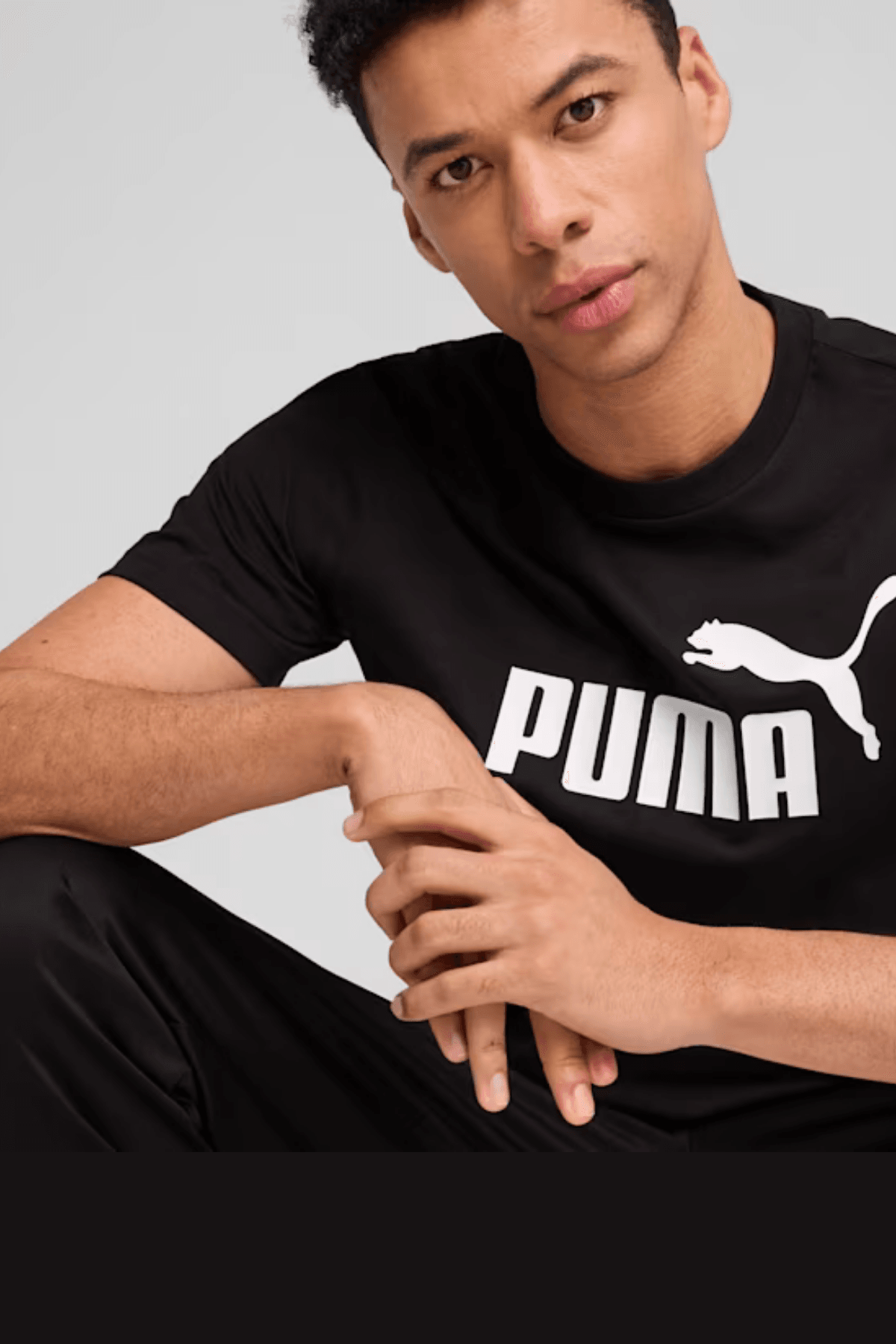 Puma Essentials No. 1 Logo Tee Erkek Siyah Kısa Kollu Tişört
