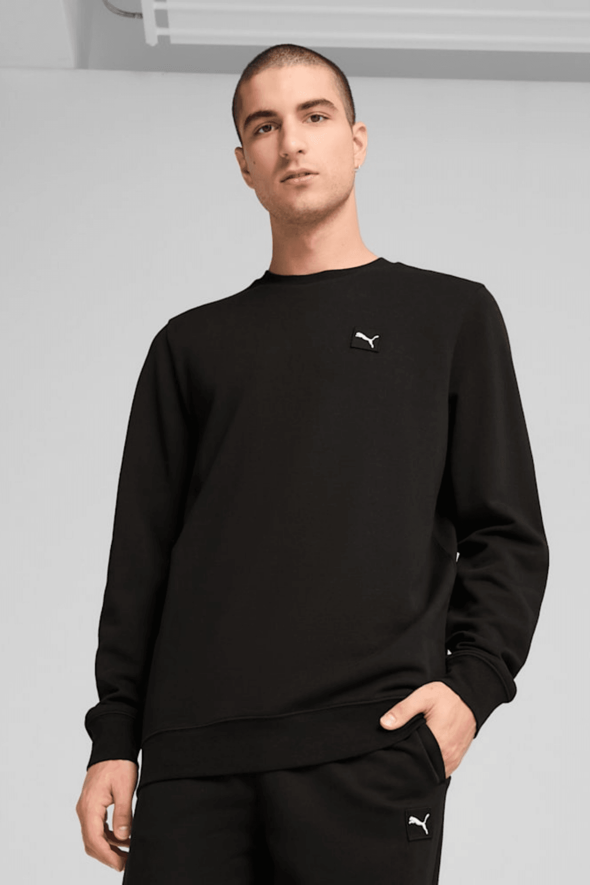 Puma Essentials Elevated Crew Siyah Erkek Sweatshirt