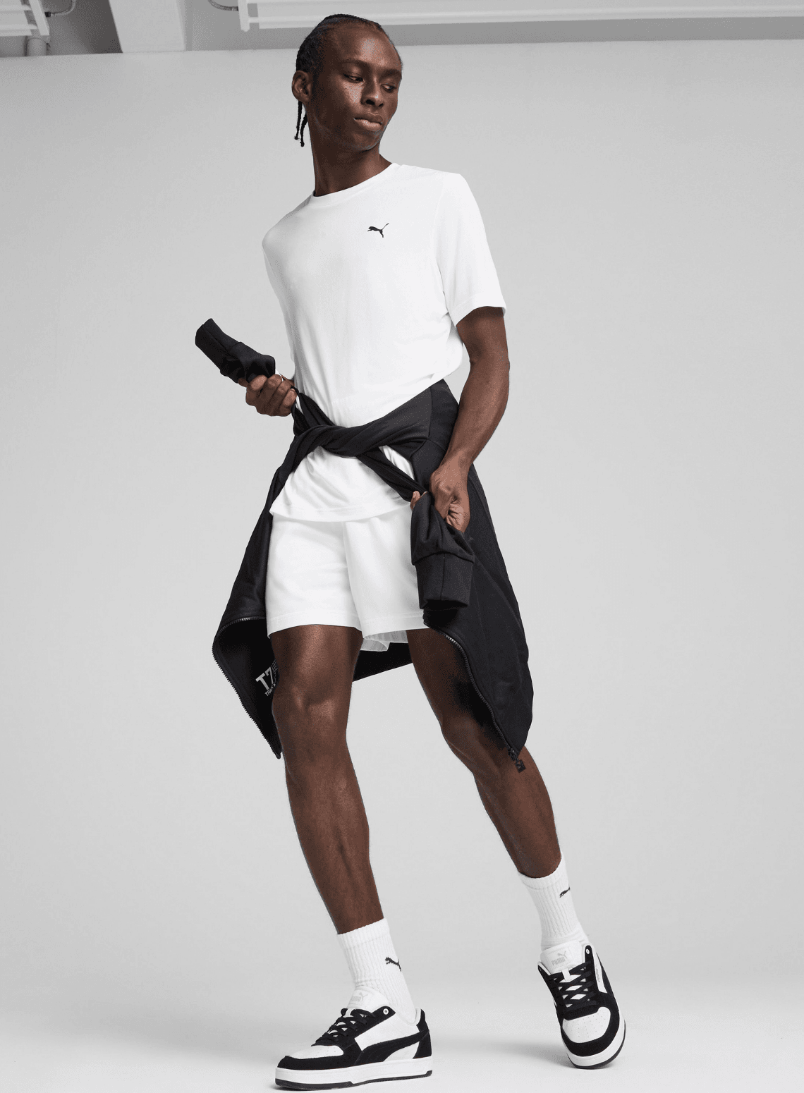 Puma ESS Small Logo Poly Tee Erkek Spor Beyaz Tişört