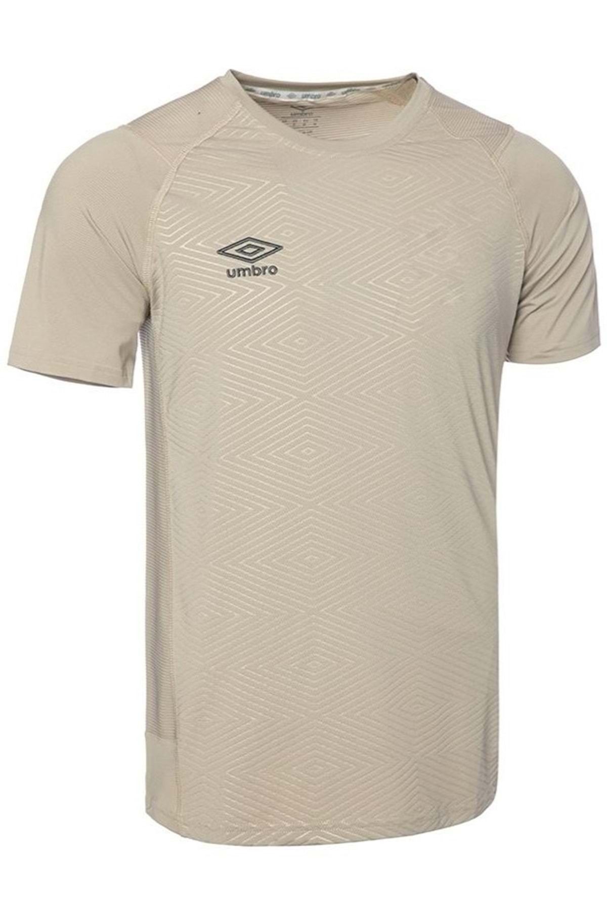 Umbro Erkek Gri Bej T-Shirt Tf-0167 Kısa Kol Spor Tişört