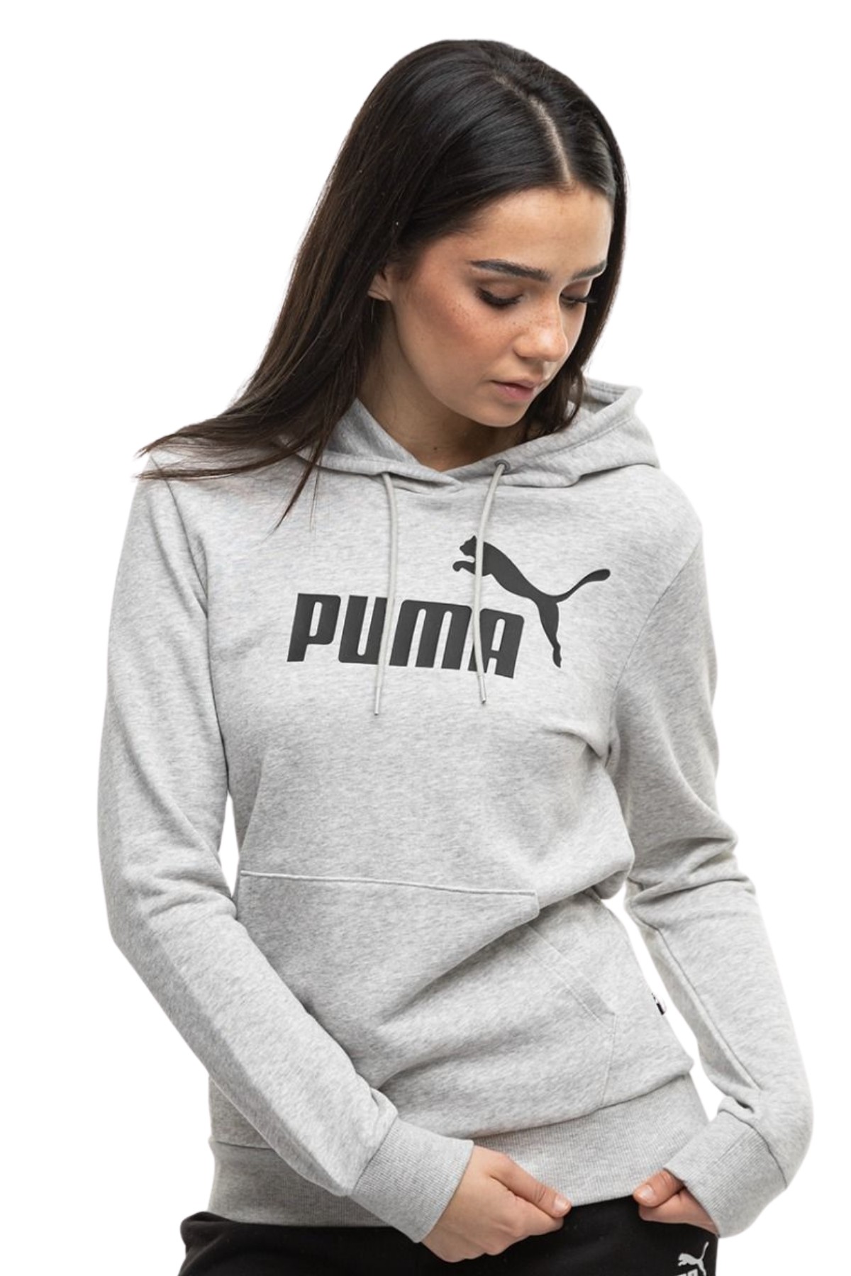 Puma Essential Logo Kadın Gri Sweatshirt