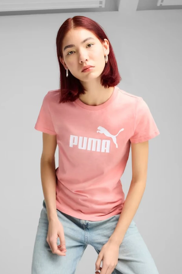 Puma Polo ESS No. 1 Logo para mujer Kadın Tişört - Pembe/Rose
