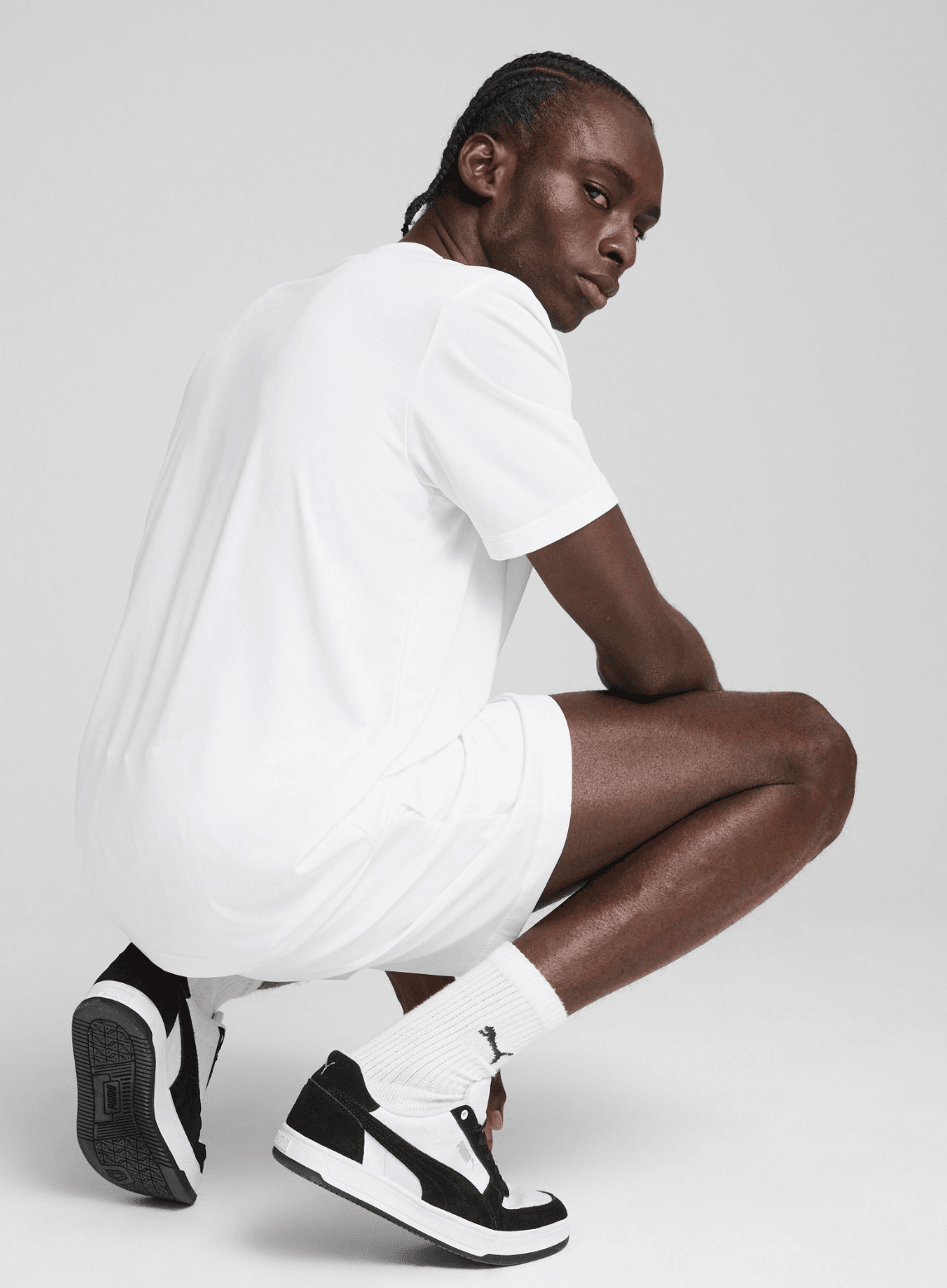 Puma ESS Small Logo Poly Tee Erkek Spor Beyaz Tişört