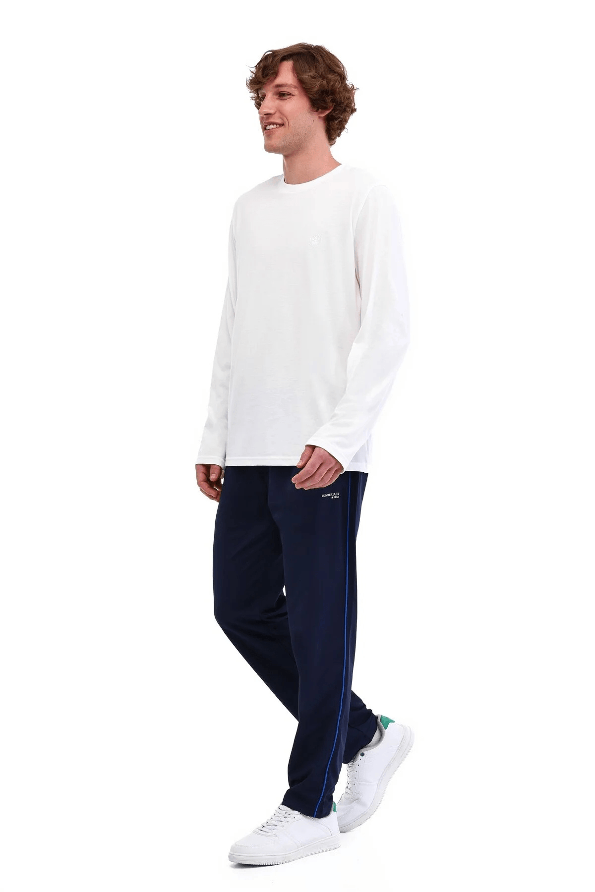 Lumberjack MB LOEN14LJK-130-335PR Erkek Beyaz Uzun Kollu Tişört 102025427