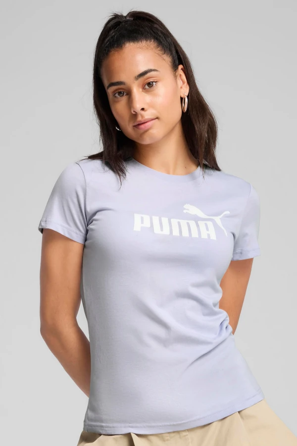 Puma Polo ESS No. 1 Logo para mujer Kadın Tişört - açık mavi