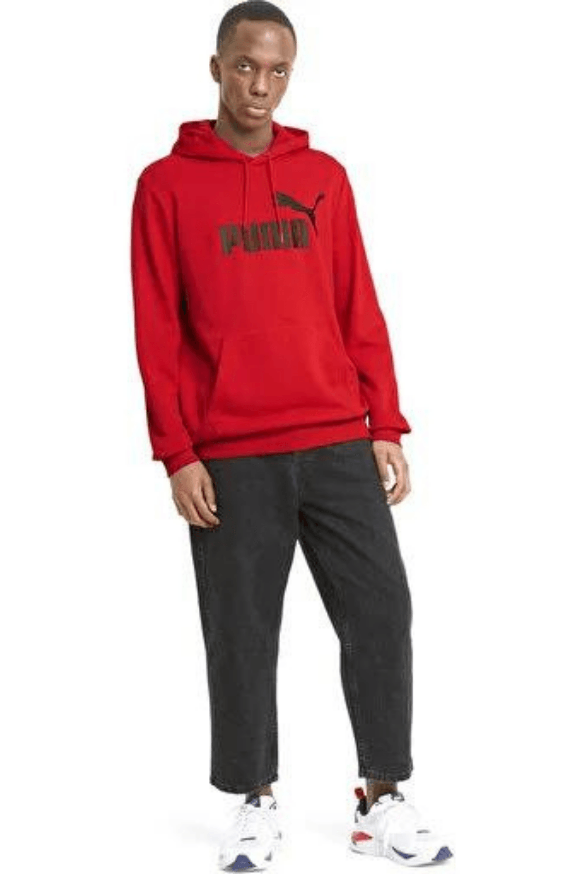 Puma Kırmızı Kapüşonlu Essentıals Bıg Logo Sweatshirt