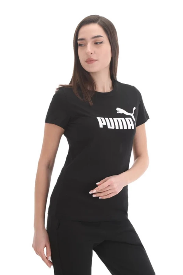 Puma Essential Logo Tee Kadın Tişört - sİYAH