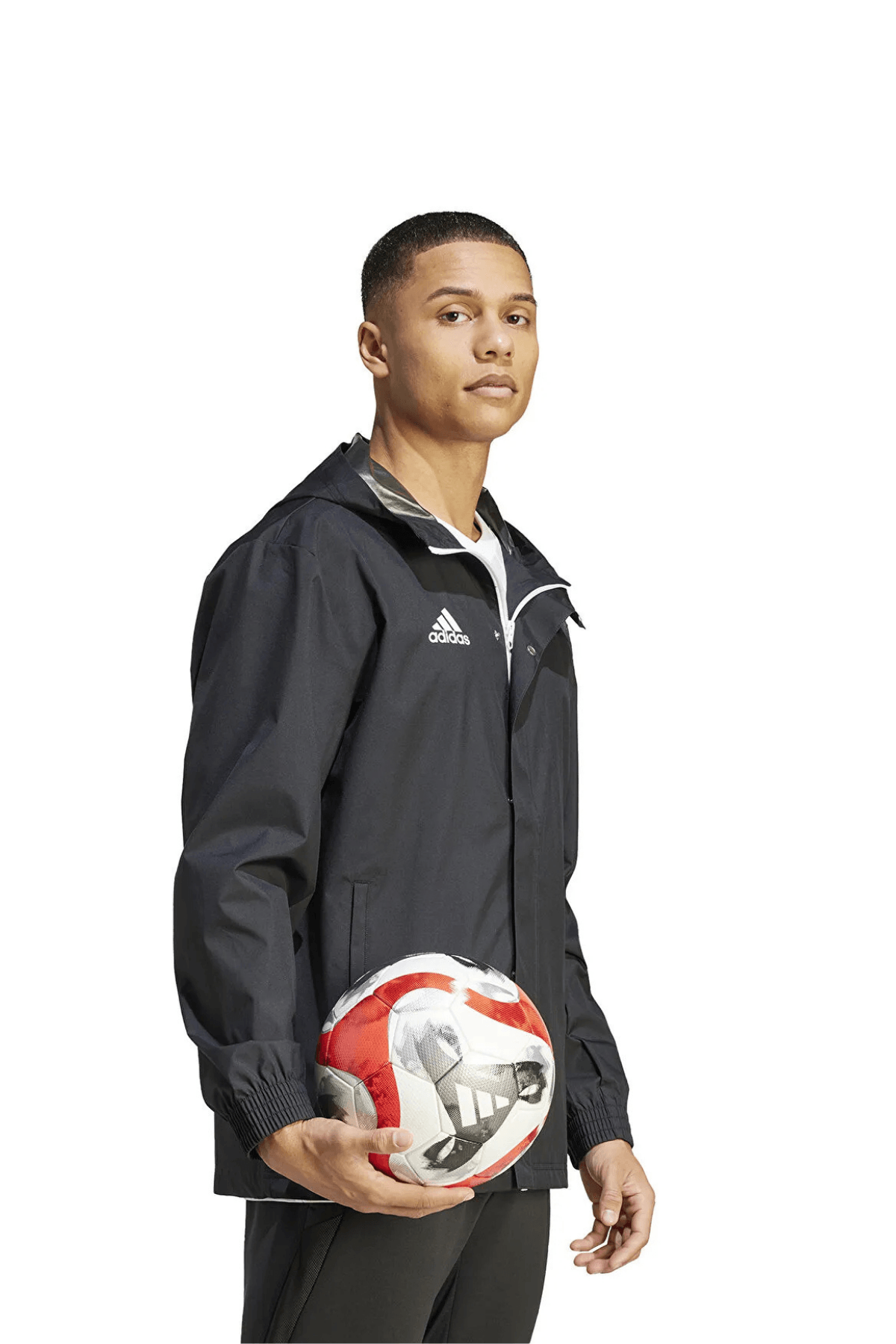 Adidas Ent22 AW Jkt Erkek Su Geçirmez Antrenman Yağmurluk – Siyah