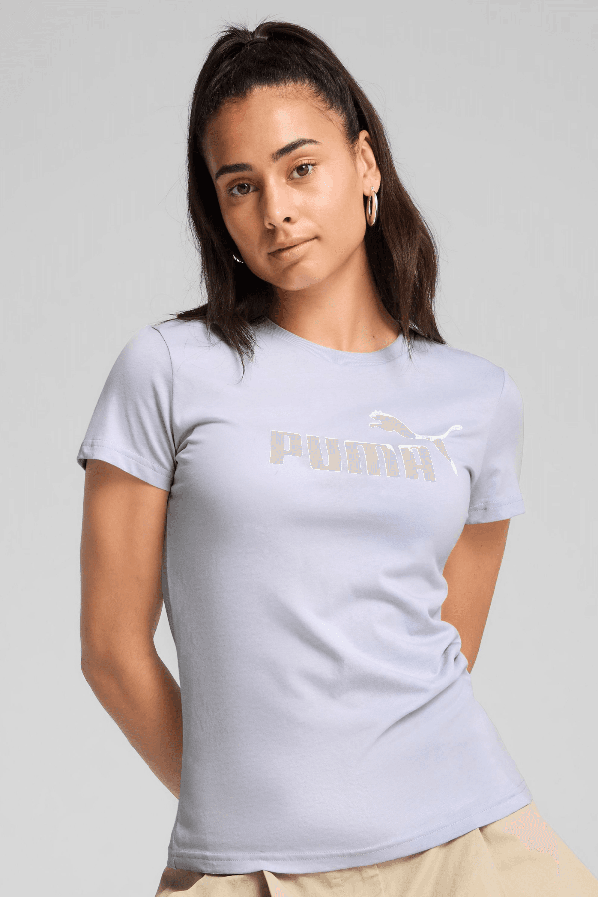 Puma ESS No. 1 Logo Tee (s) Coo Kadın Açık Mavi Tişört