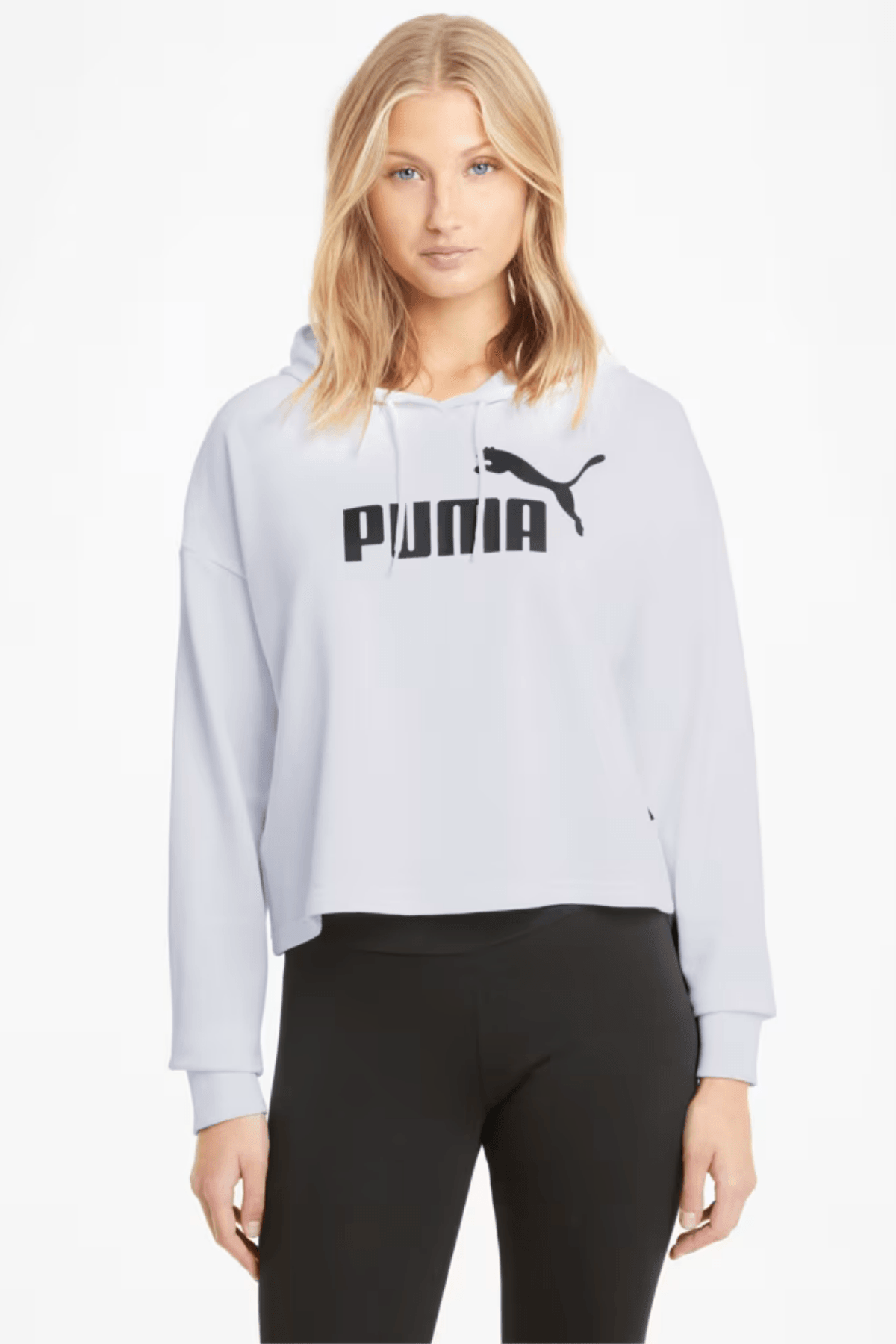 Puma Ess Cropped Logo Hoodie Tr Beyaz Kadın Sweatshirt