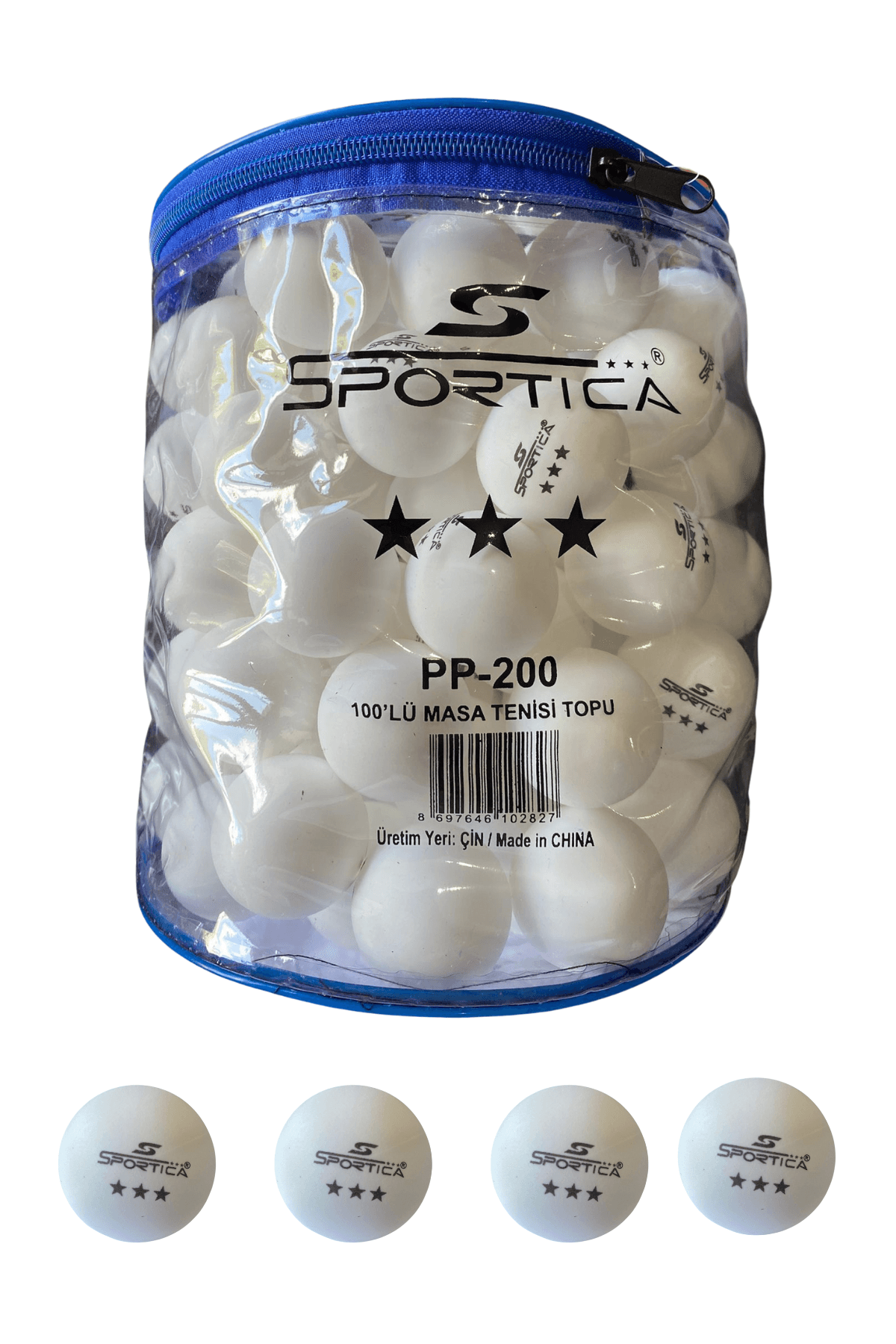 Sportica 100 lü Beyaz Masa Tenis Topu/ Pinpon Topu PP-200
