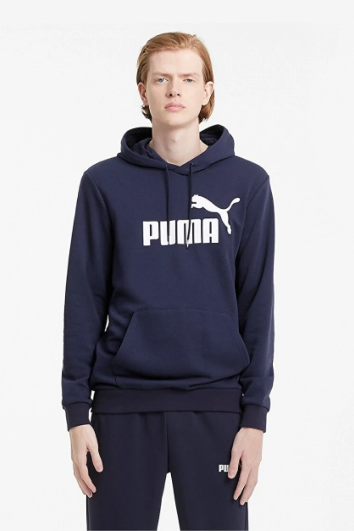 Puma Essential Big Logo Gri Erkek Sweatshirt - lacivert