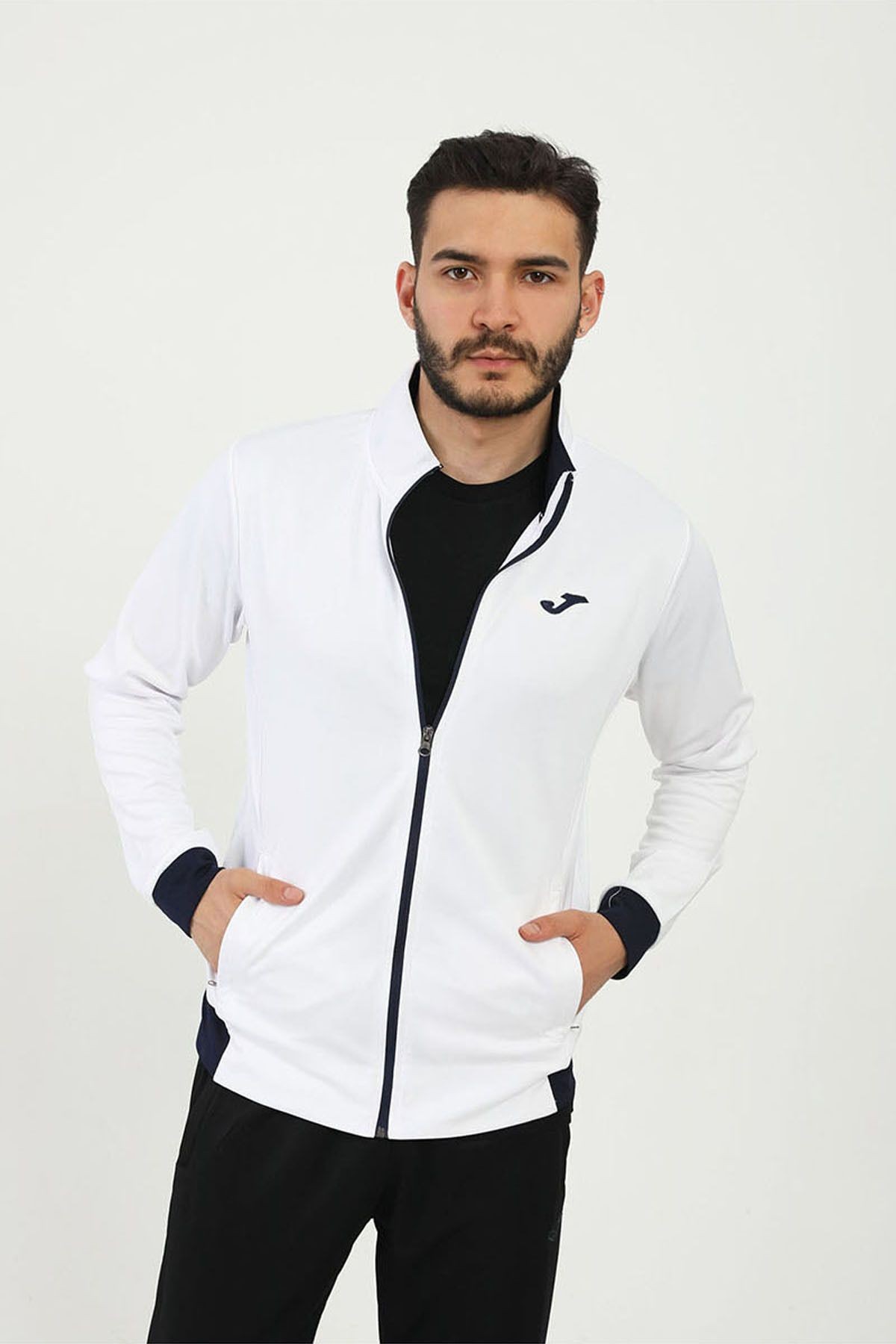 Joma Full Zip Poly.hawk M Beyaz Erkek Sweatshirt 4231300