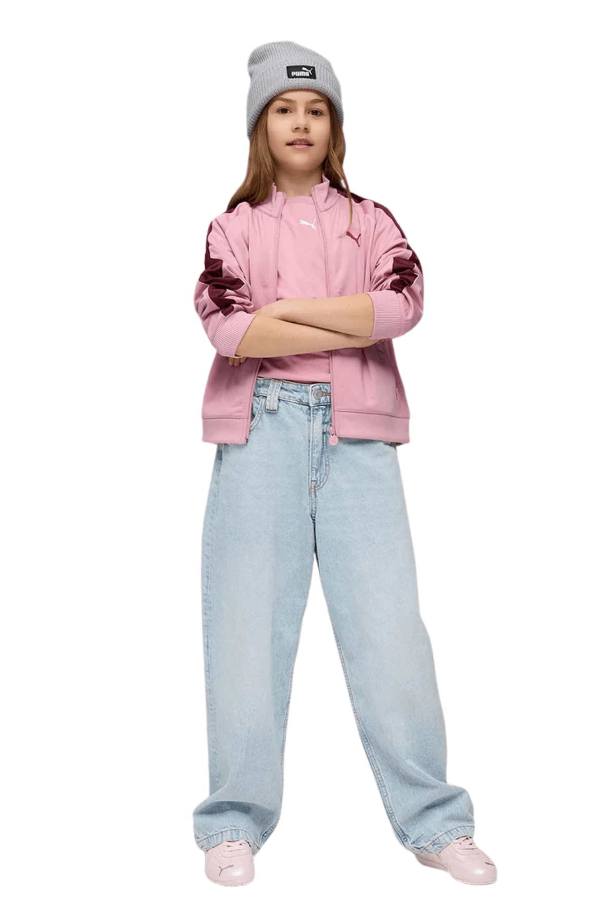 Puma T7 Pembe Genç Spor Ceket (7–16 Yaş) 62989865