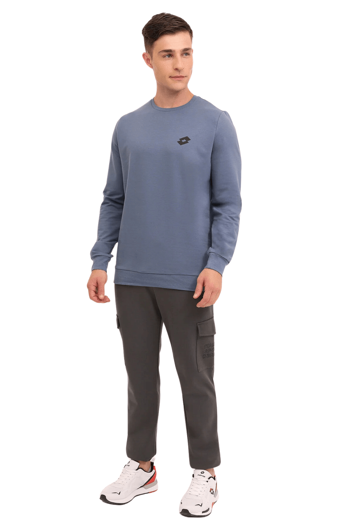 Lotto M-Watts C Neck 4PR Erkek Mavi Sweatshirt