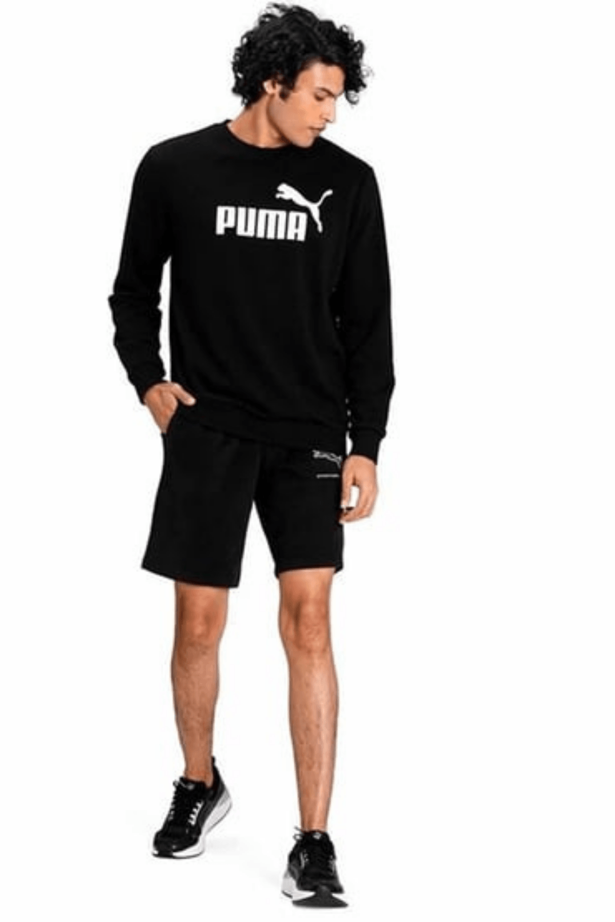 Puma Siyah ESS Big Logo Erkek Sweatshirt