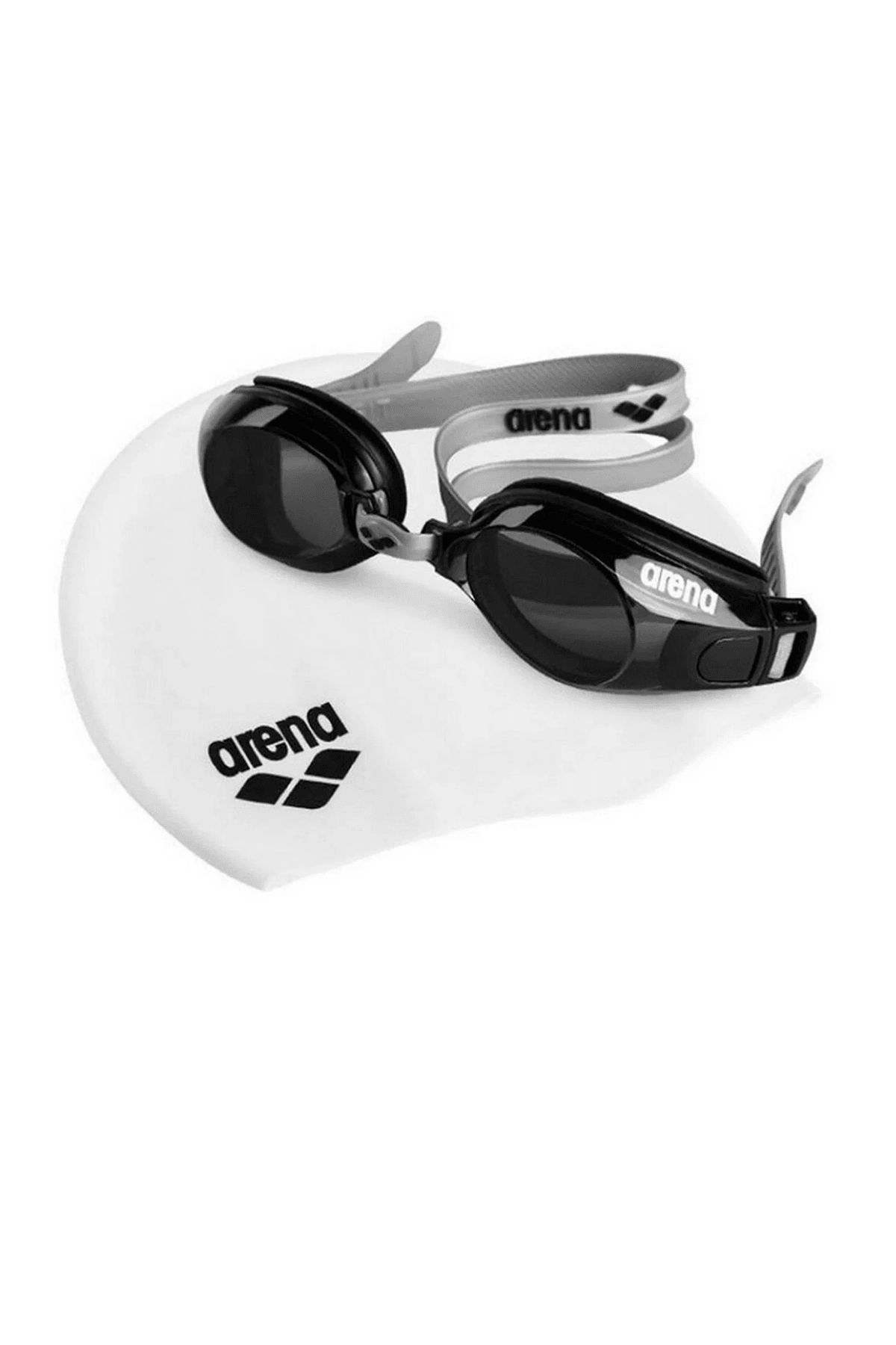 Arena Pool Set Unisex Gri Yüzücü Bone & Gözlük Seti