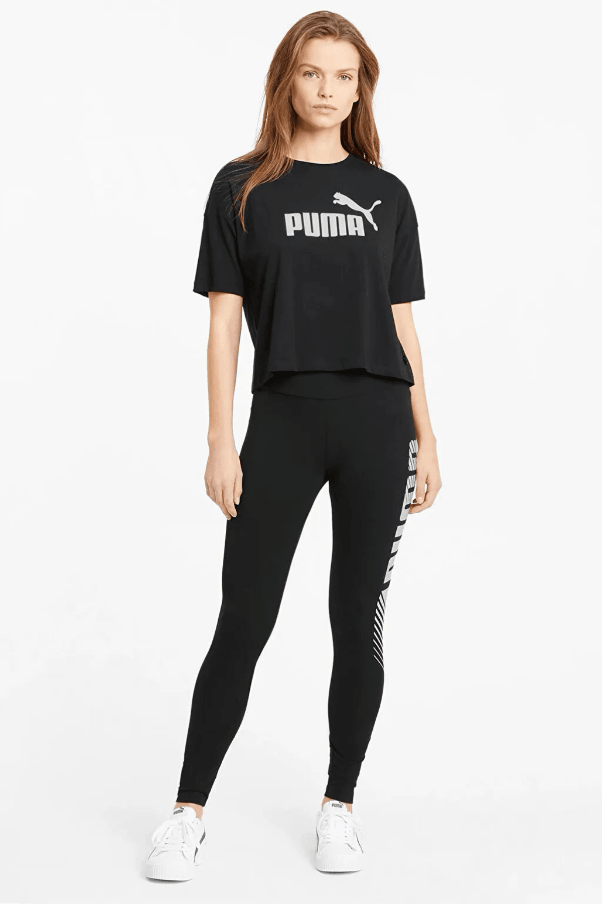 Puma Essential Cropped Logo Kadın Siyah Tişört