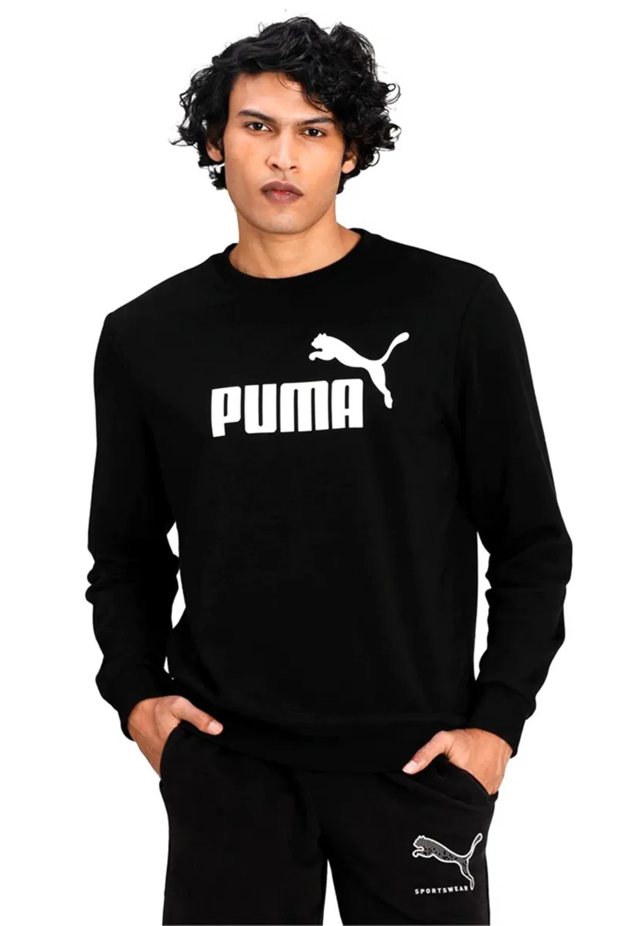 Puma Siyah ESS Big Logo Erkek Sweatshirt - sİYAH