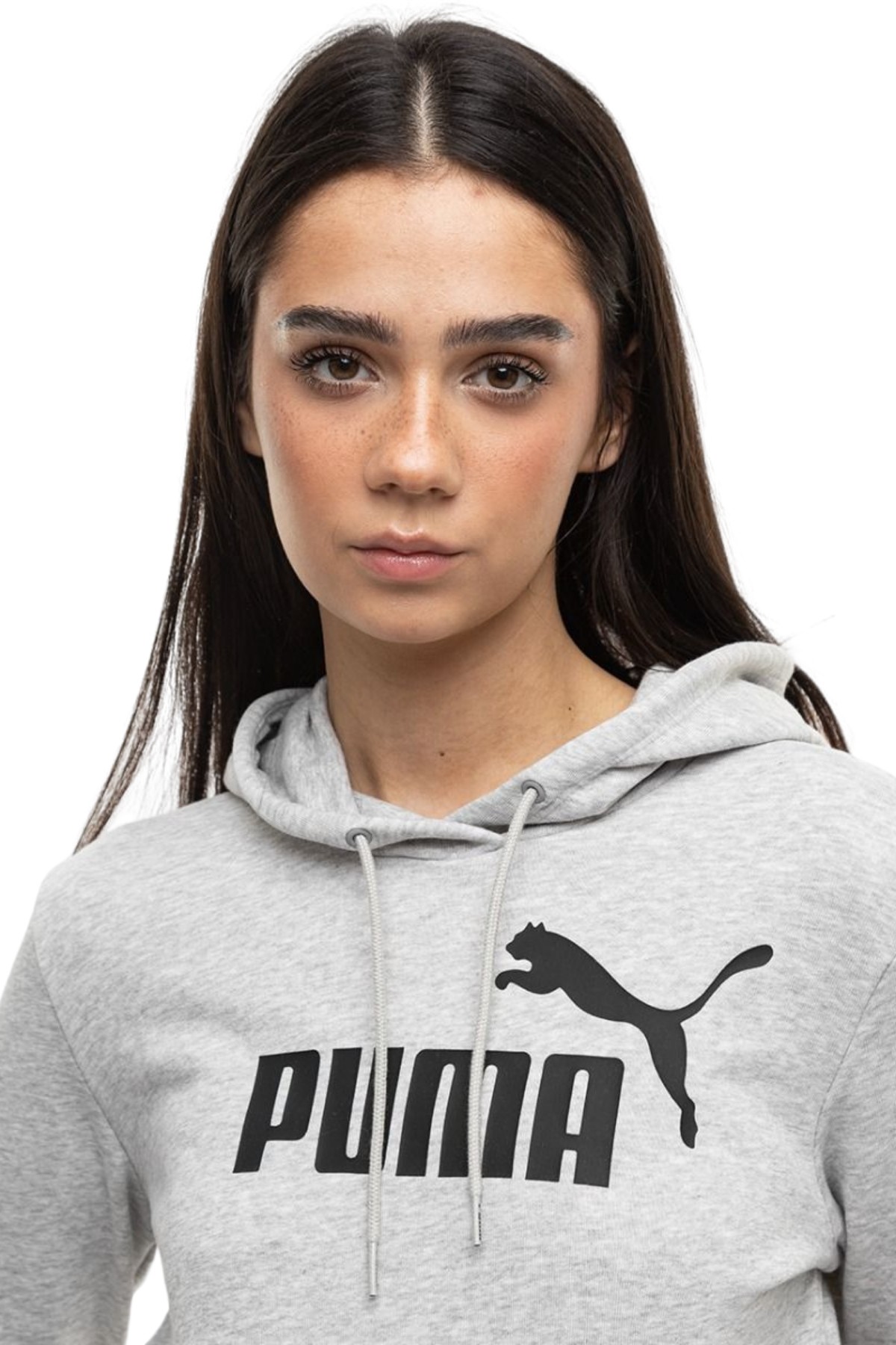 Puma Essential Logo Kadın Gri Sweatshirt