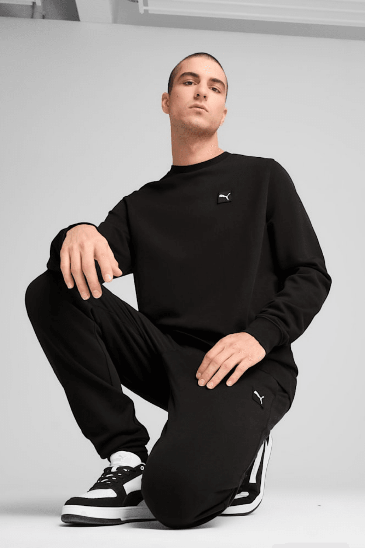 Puma Essentials Elevated Crew Siyah Erkek Sweatshirt