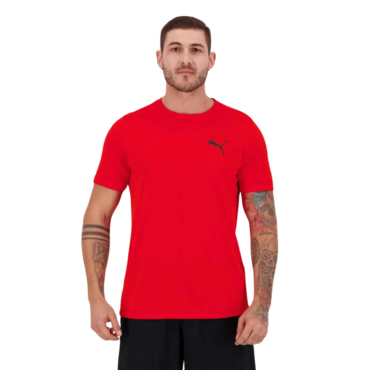 Puma Active Small Logo Tee Erkek Kırmızı Spor Tişört