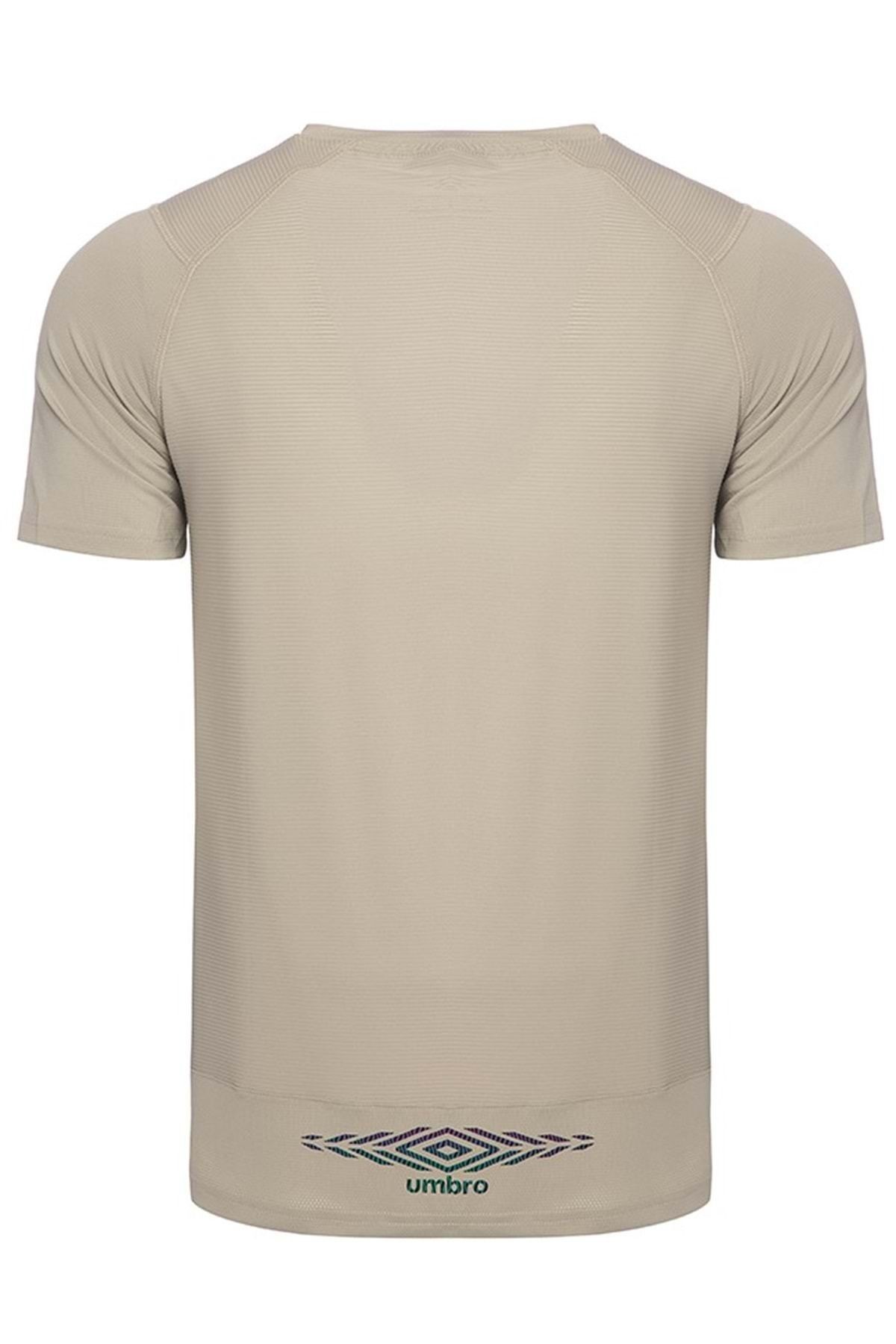 Umbro Erkek Gri Bej T-Shirt Tf-0167 Kısa Kol Spor Tişört