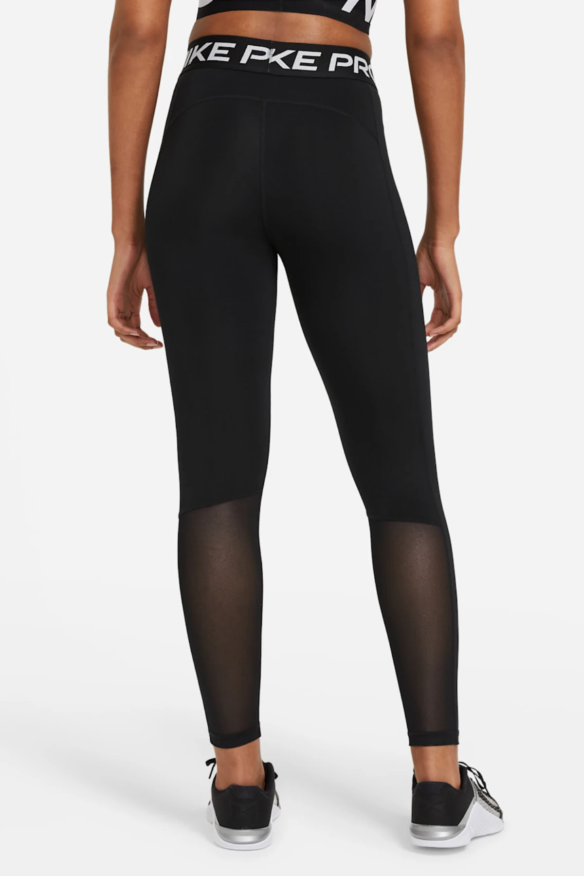 Nike Pro 365 Kadın Siyah Antrenman Taytı File Panelli CZ9779-010