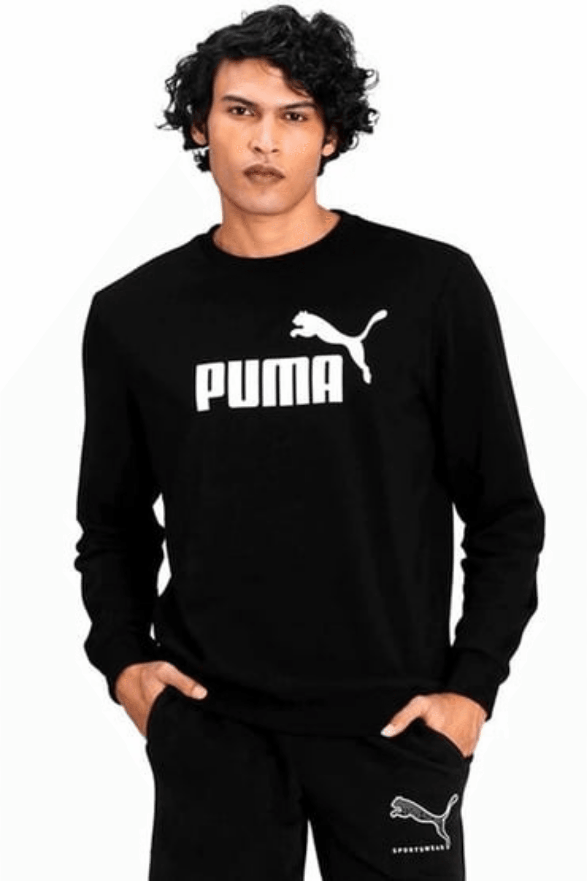 Puma Siyah ESS Big Logo Erkek Sweatshirt