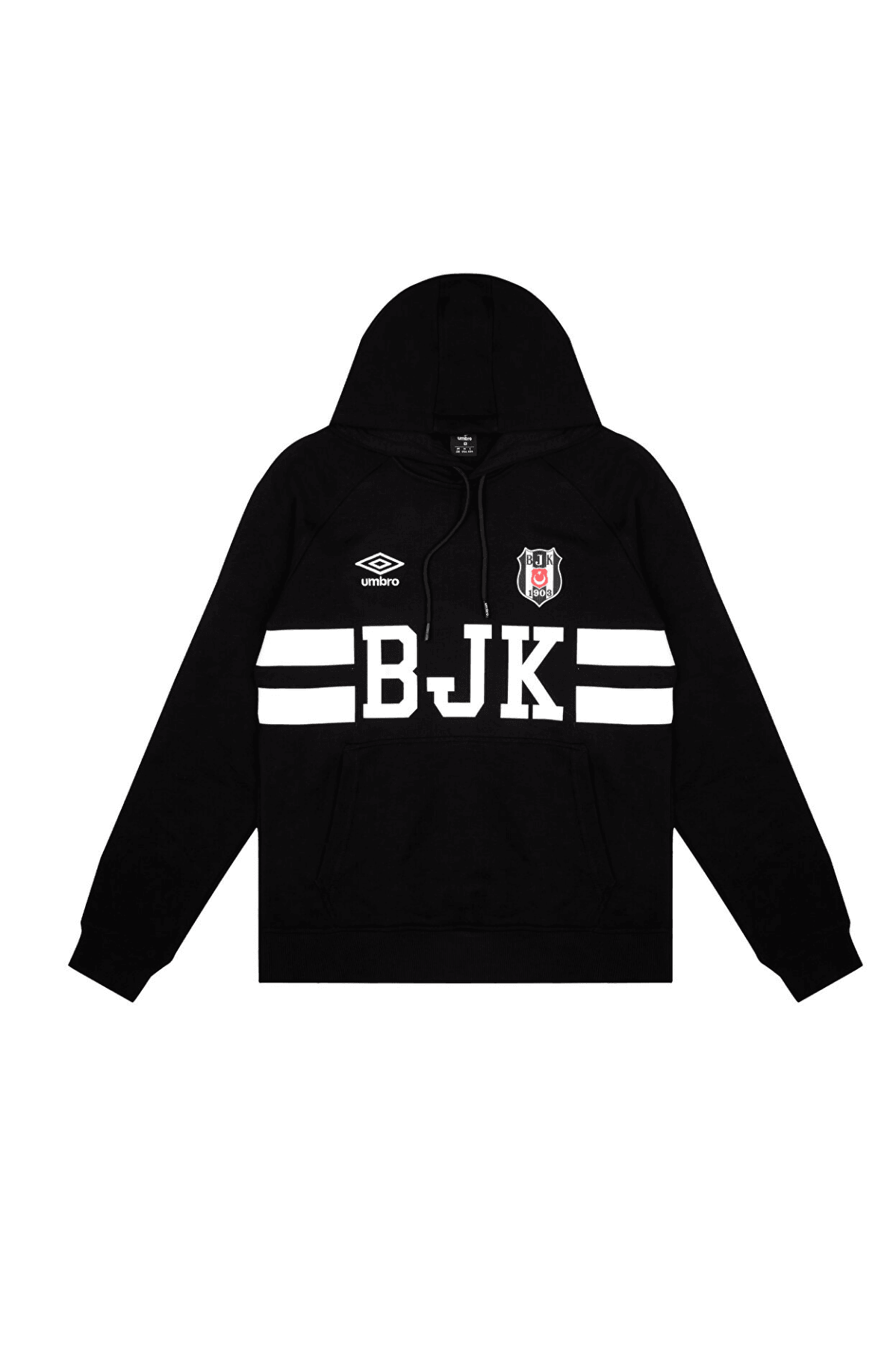 Umro Beşiktaş Kapüşonlu Erkek Siyah Başketbol Sweatshirt