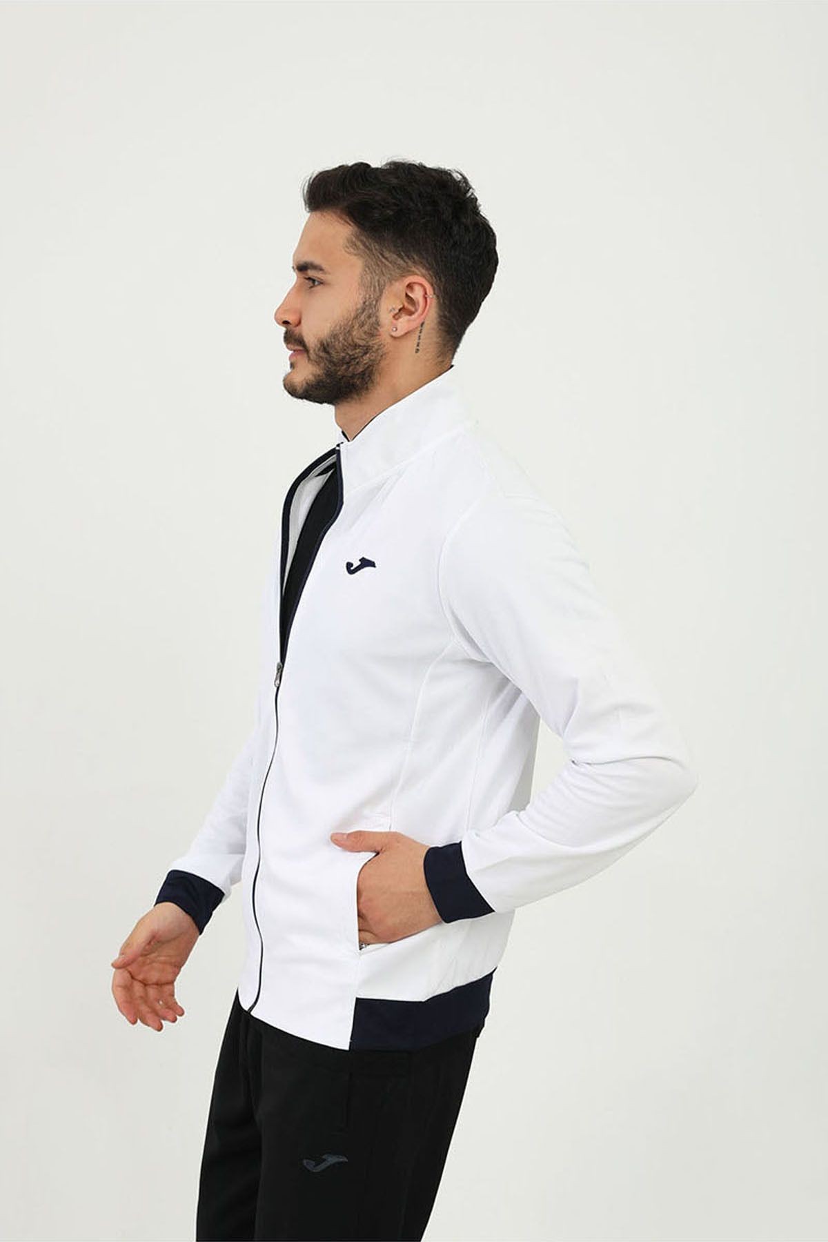 Joma Full Zip Poly.hawk M Beyaz Erkek Sweatshirt 4231300