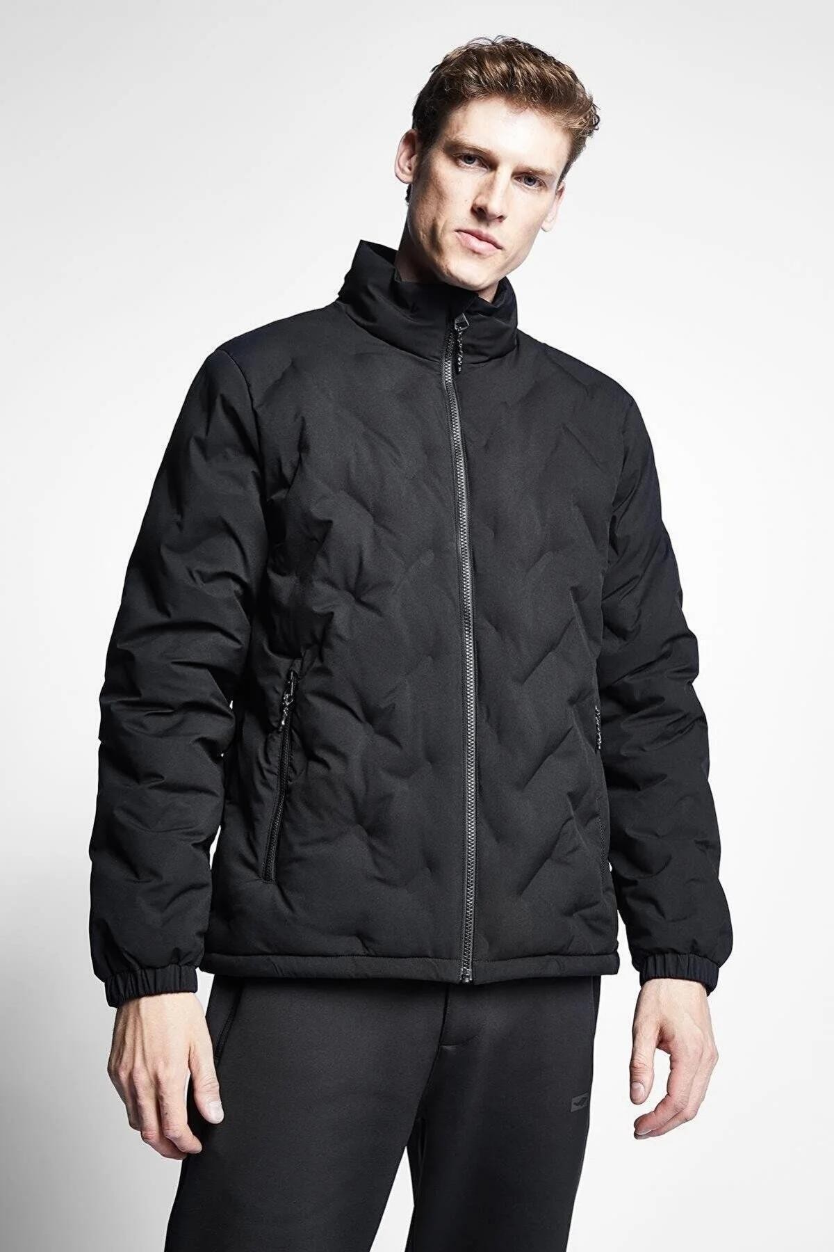 Lescon Men's Puffer Jacket 22K Erkek Siyah Şişme Mont