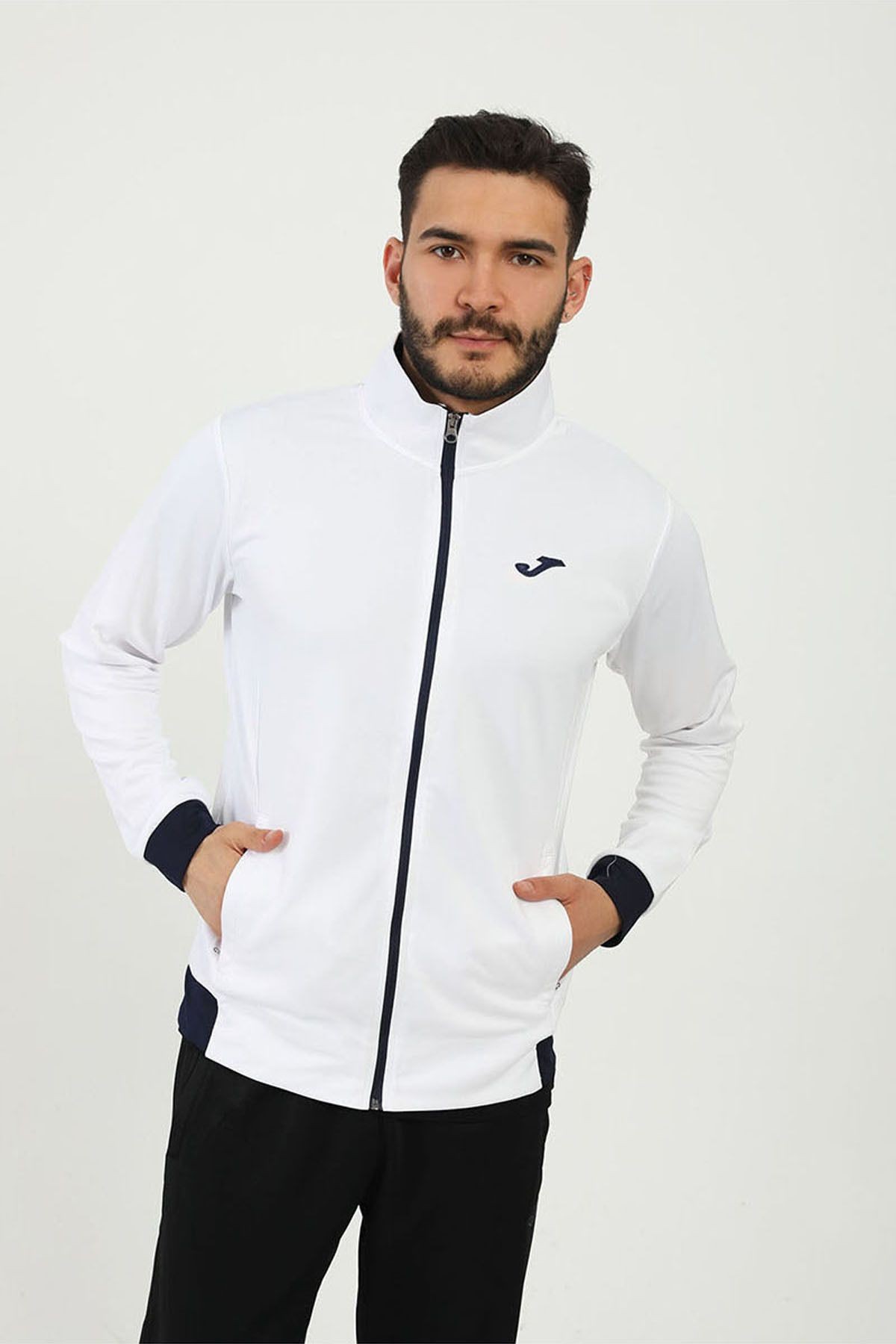 Joma Full Zip Poly.hawk M Beyaz Erkek Sweatshirt 4231300