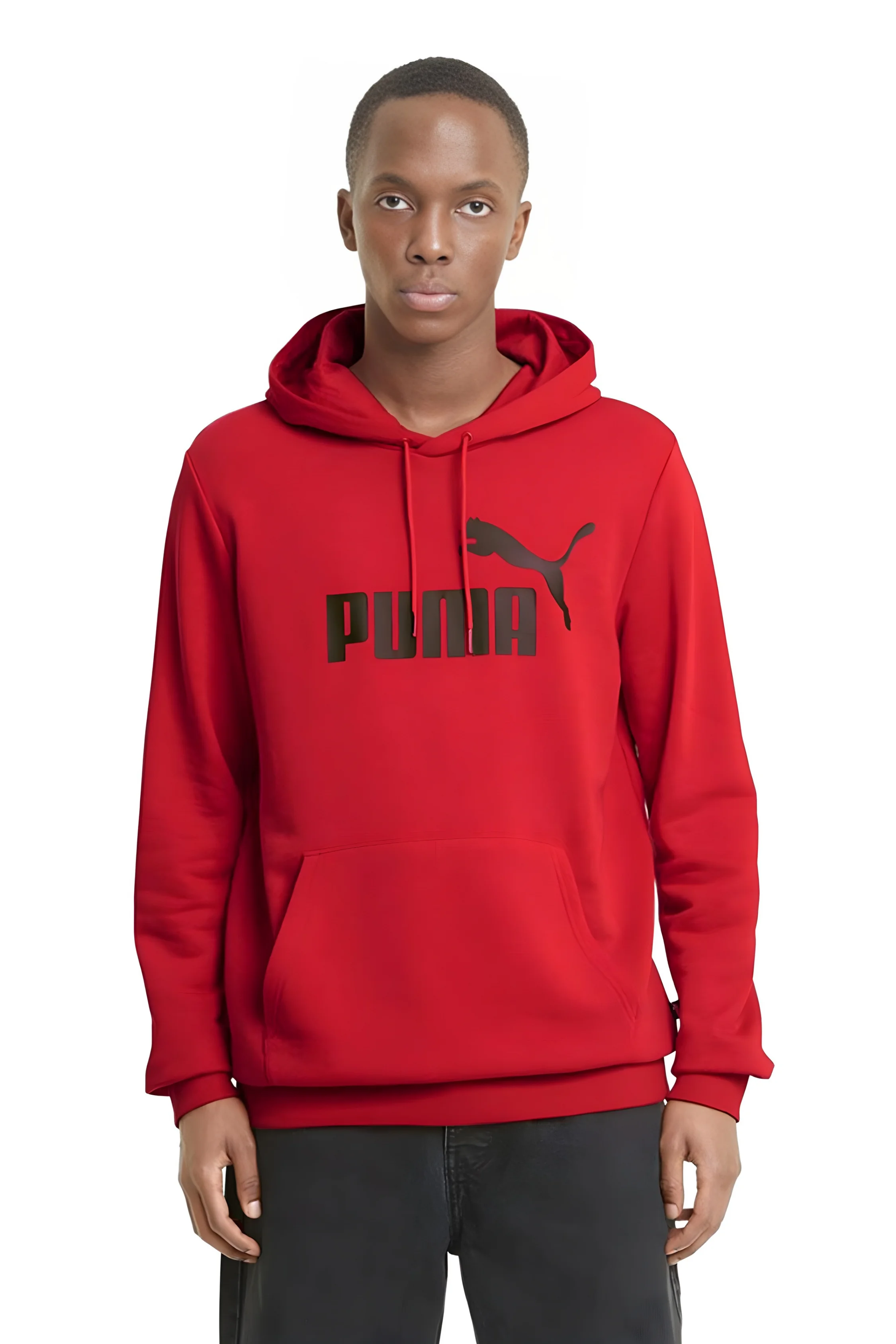 Puma Essential Big Logo Gri Erkek Sweatshirt - kırmızı