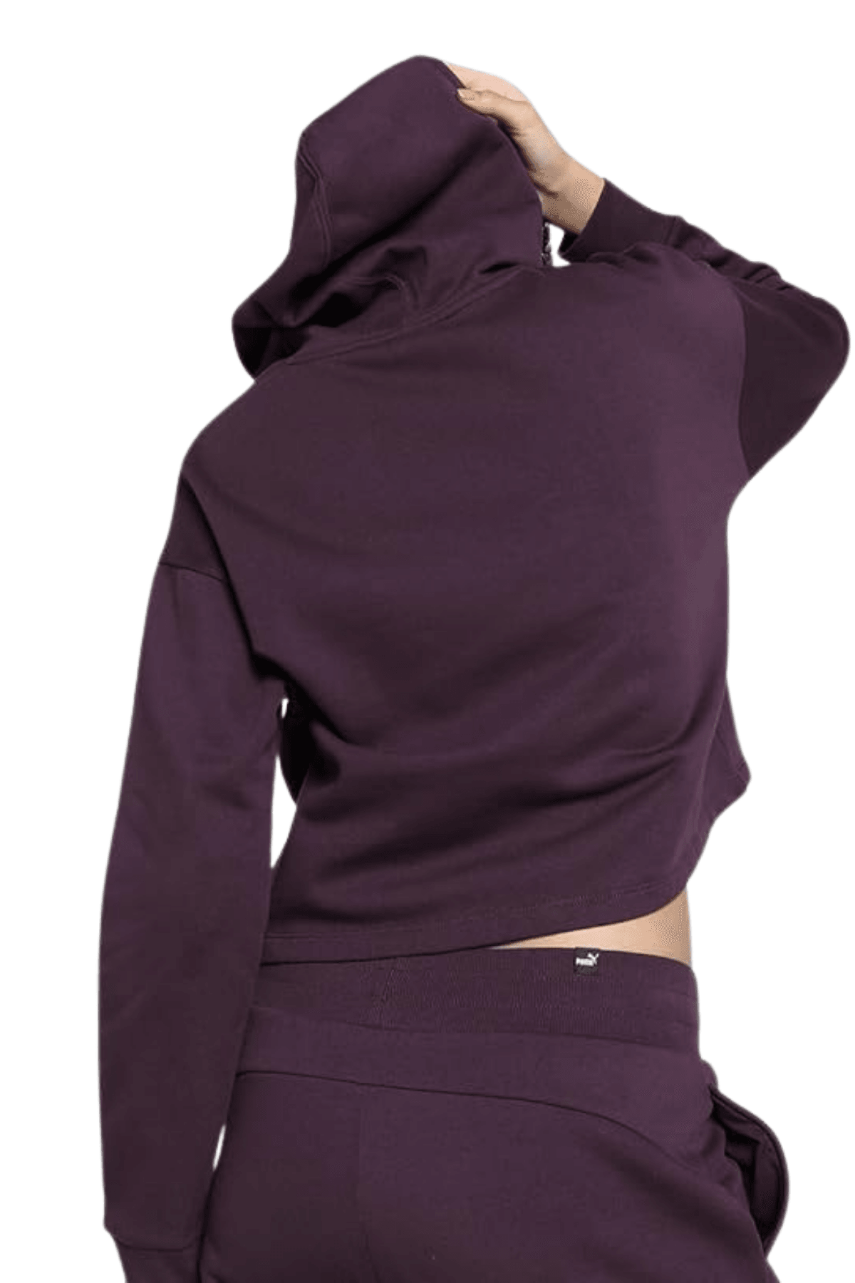 Puma Ess Cropped Logo Hoodie Kadın Koyu Mor Sweatshirt