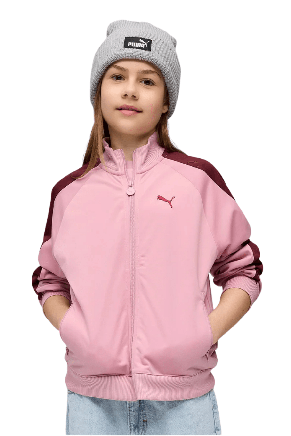 Puma T7 Pembe Genç Spor Ceket (7–16 Yaş) 62989865