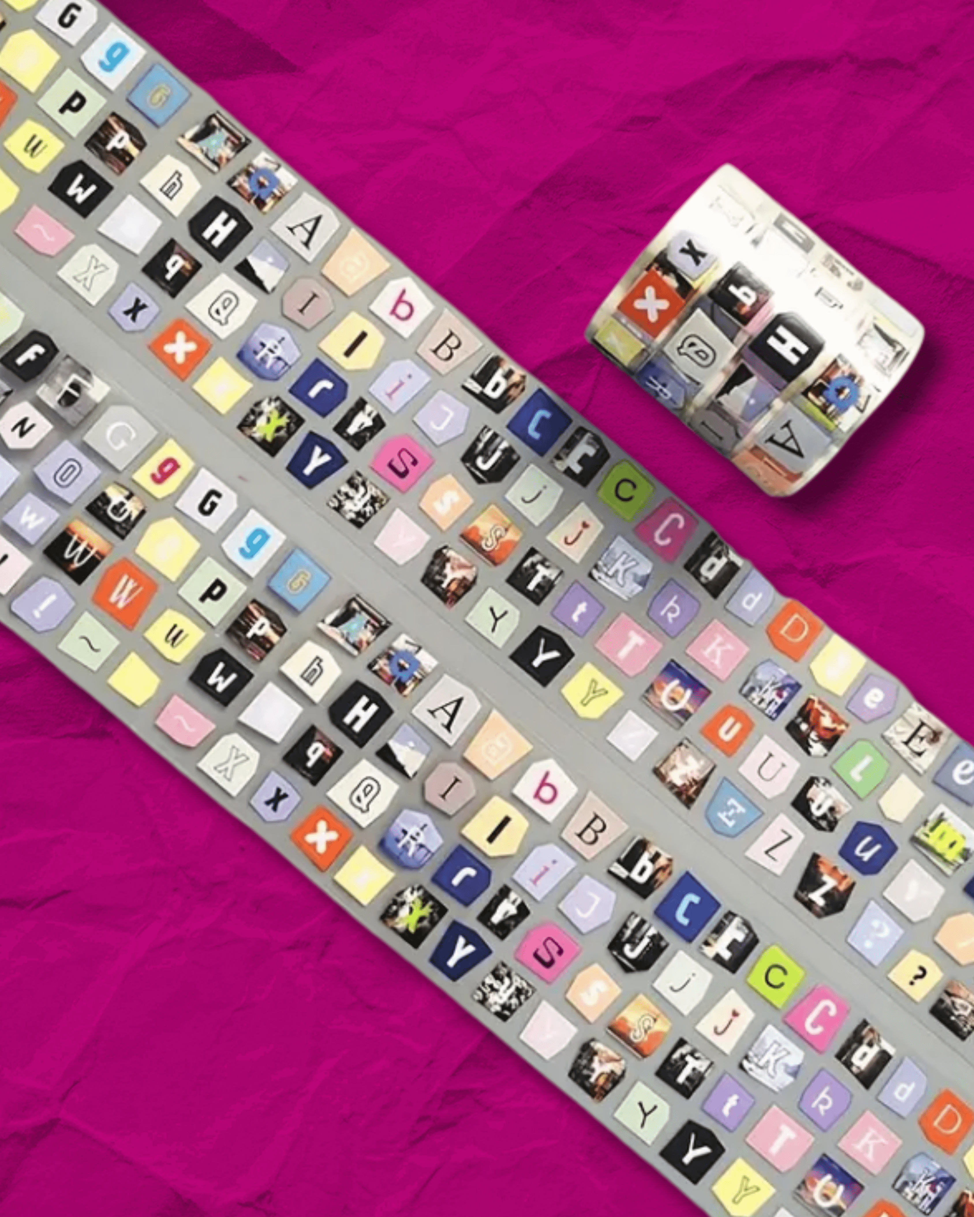 Harf Sticker Şeridi – Pastel & Kolaj Harf Tasarımları